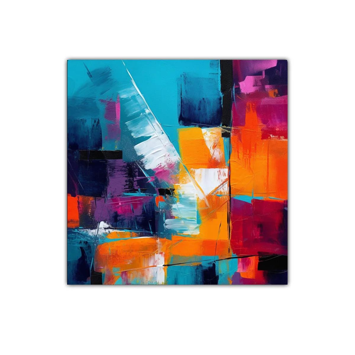 Cuadro abstracto vibrante con explosión de colores vivos — miniatura 1