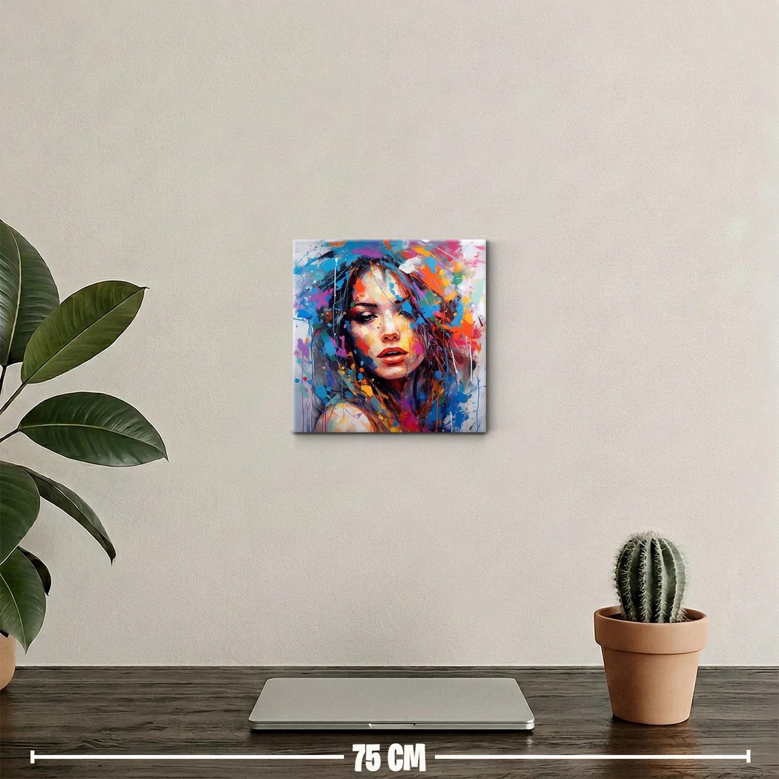 Retrato femenino con explosión vibrante de colores — miniatura 2