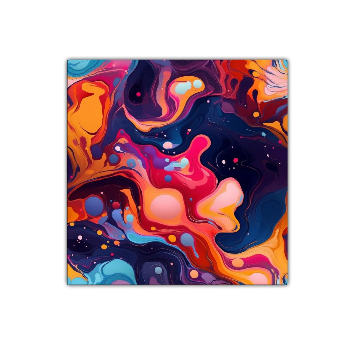 Cuadro abstracto con explosión de colores vibrantes — miniatura 1