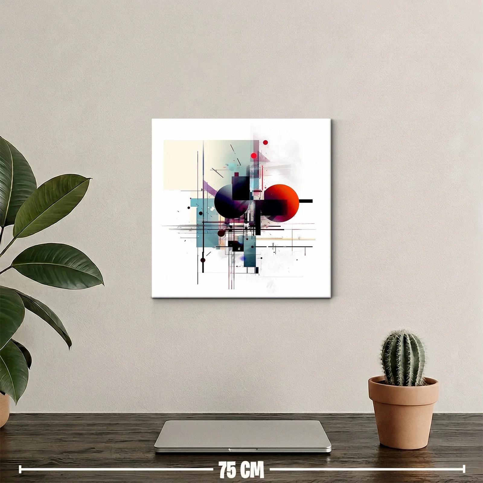 Composición geométrica con esfera roja y líneas negras — miniatura 2