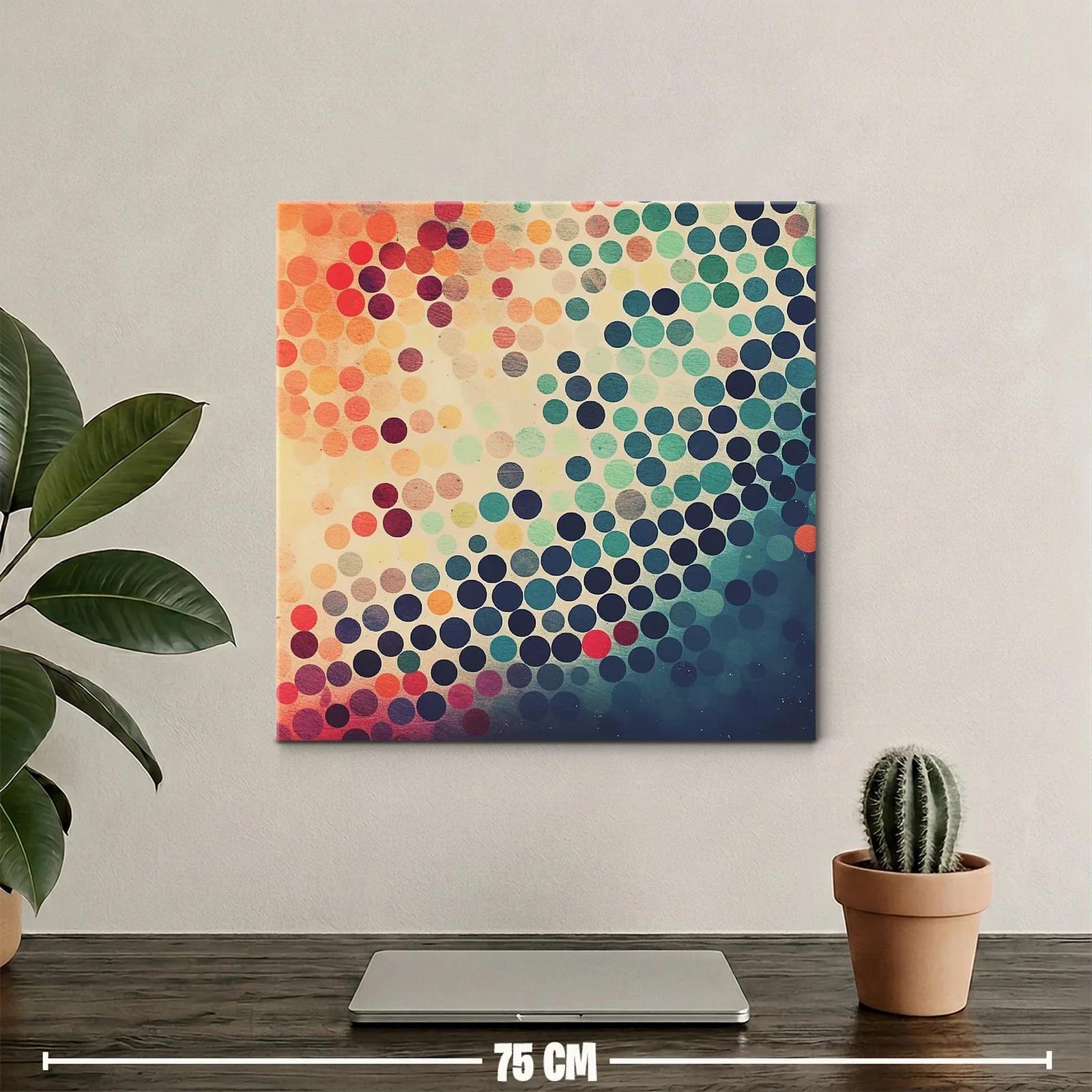 Composición abstracta de círculos en tonos cálidos y fríos — miniatura 2