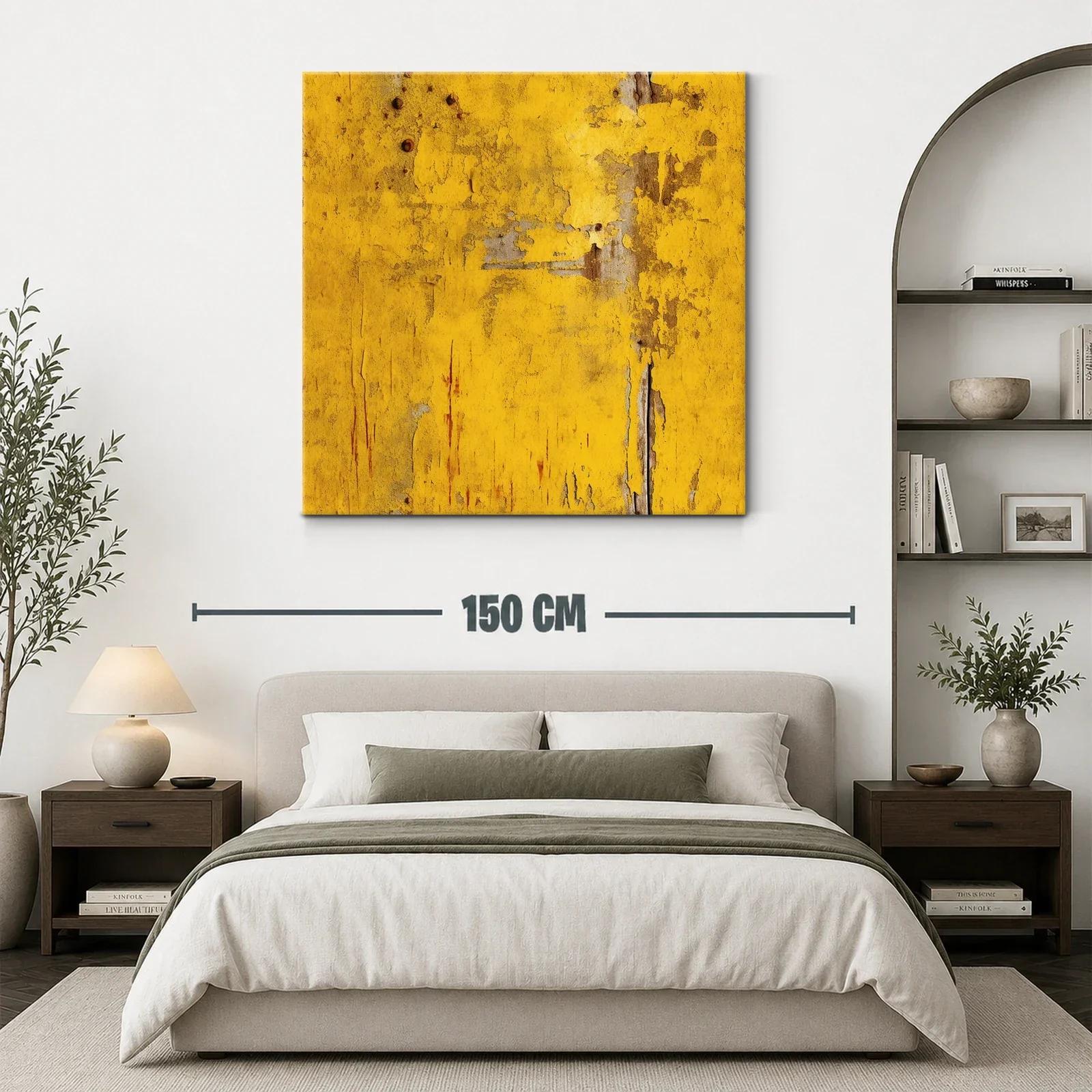 Cuadro abstracto en tonos amarillos y ocres envejecidos — miniatura 3