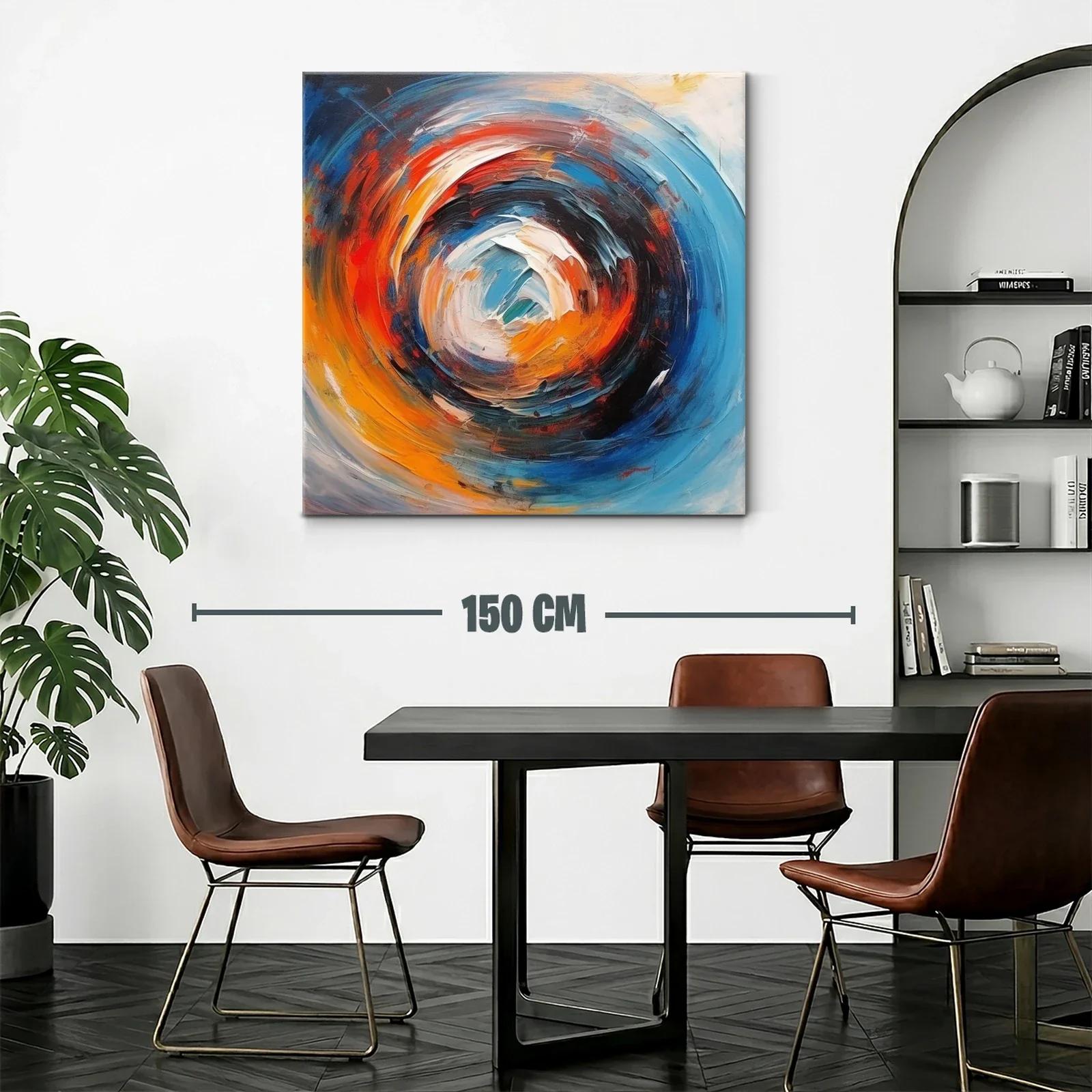 Composición abstracta en tonos vivos y azulados — miniatura 2