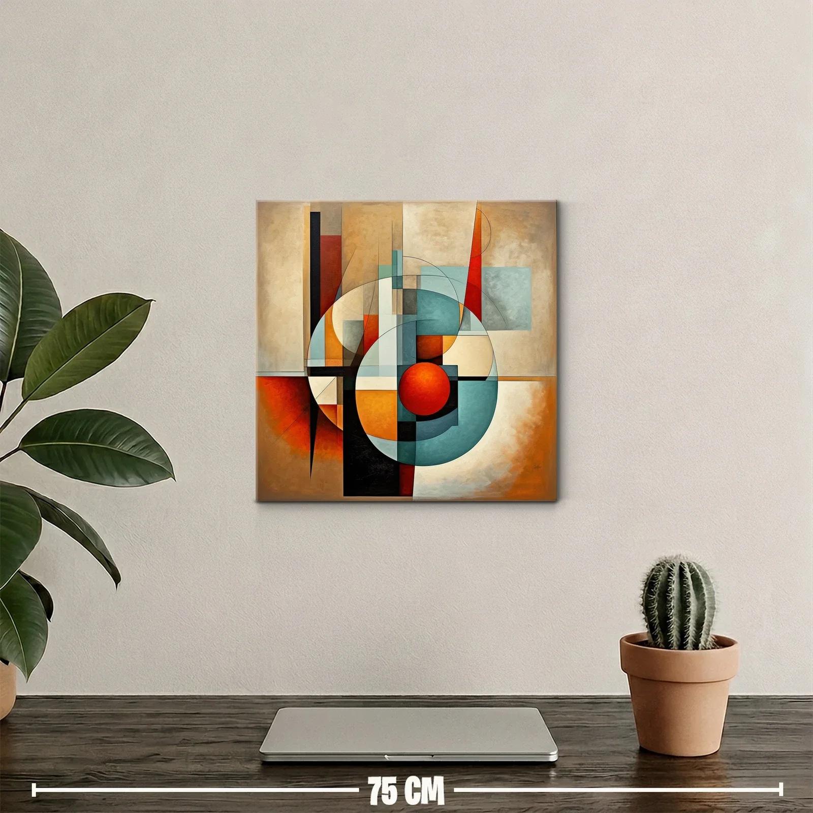 Composición geométrica en tonos cálidos y fríos vibrantes — miniatura 2