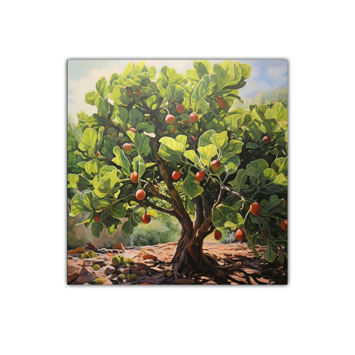 Árbol frutal iluminado con hojas y frutos vibrantes — miniatura 1