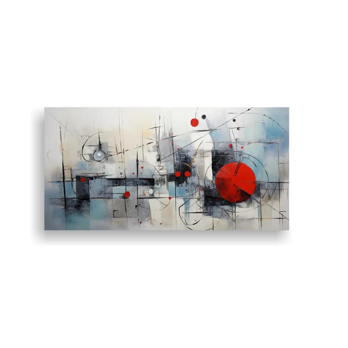 Cuadro abstracción geométrica con gran círculo rojo — imagen principal