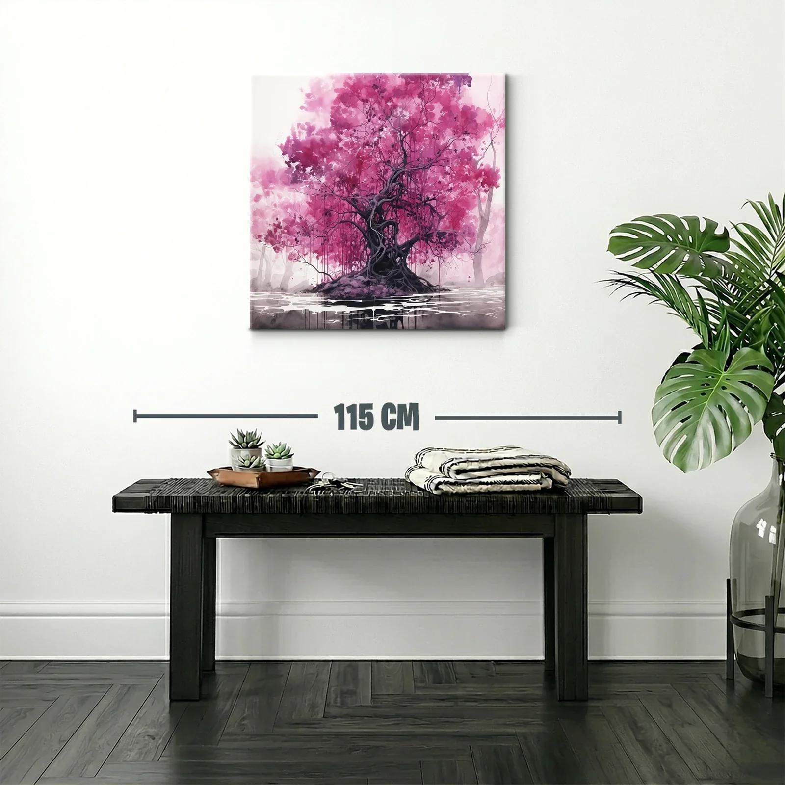 Árbol mágico con follaje en tonos rosa vibrantes — miniatura 2