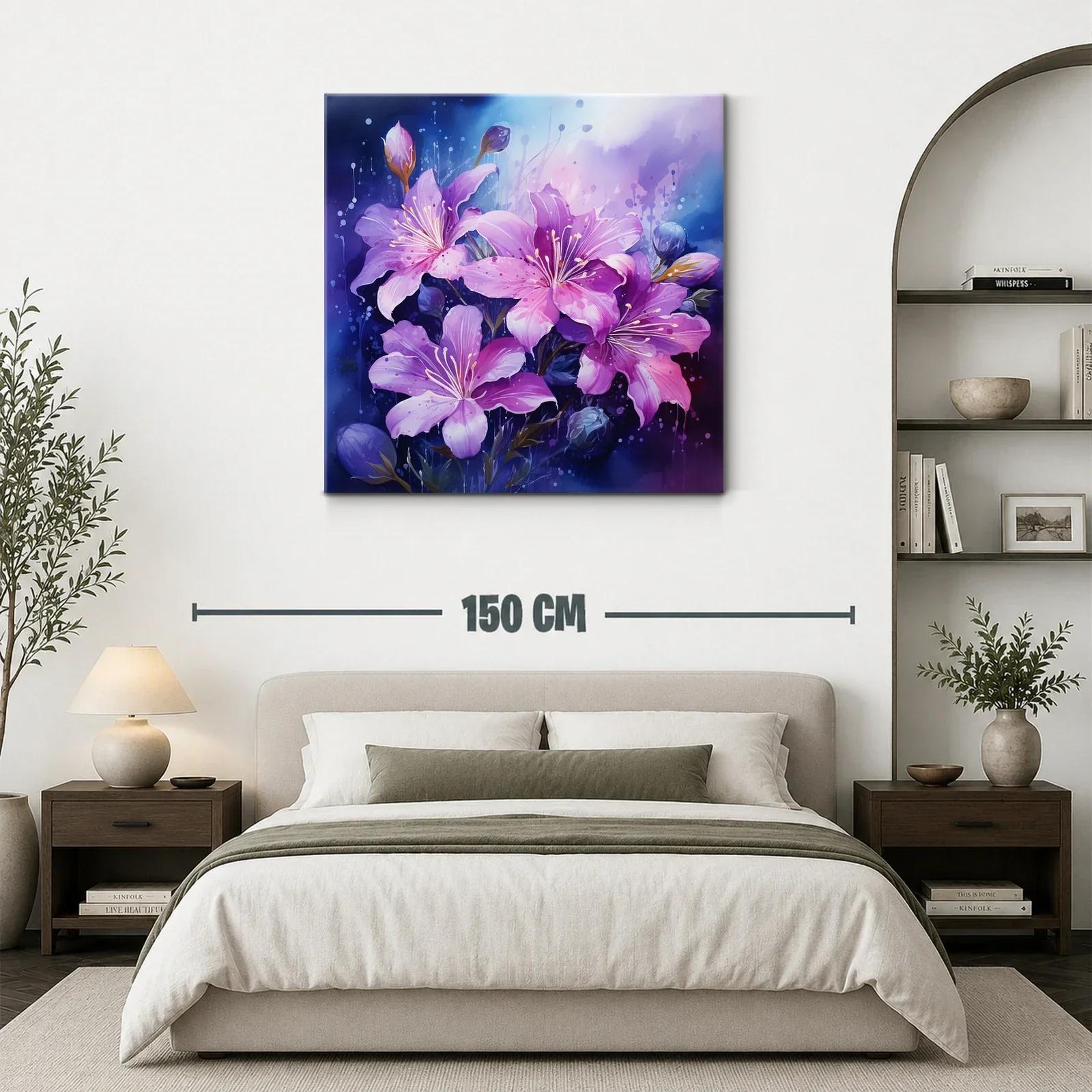 Cuadro con diseño floral en tonos violetas y lilas delicados — miniatura 3