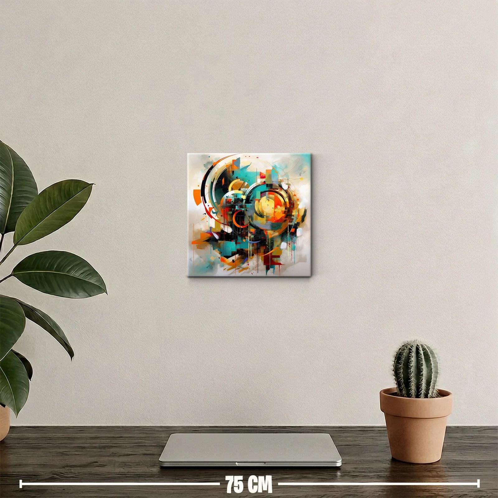 Composición dinámica con formas circulares y paleta vibrante — miniatura 2