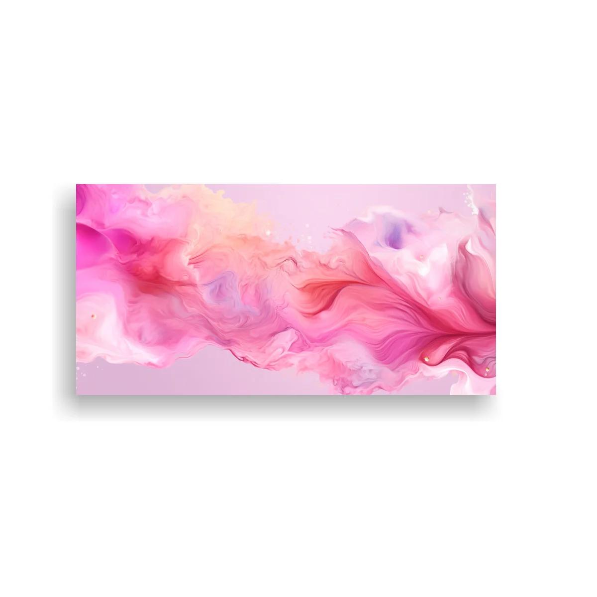 Cuadro formas fluidas en rosa con veladuras lilas — imagen principal