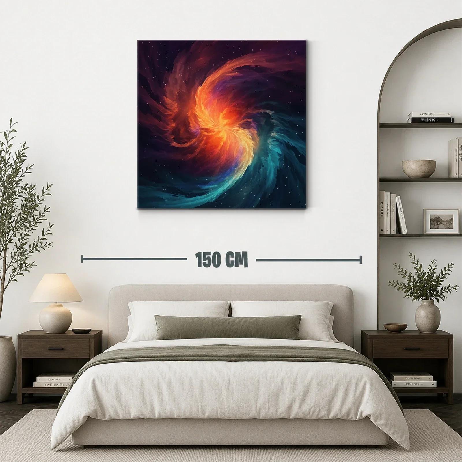 Cuadro abstracto con torbellino de fuego y agua en movimiento — miniatura 3