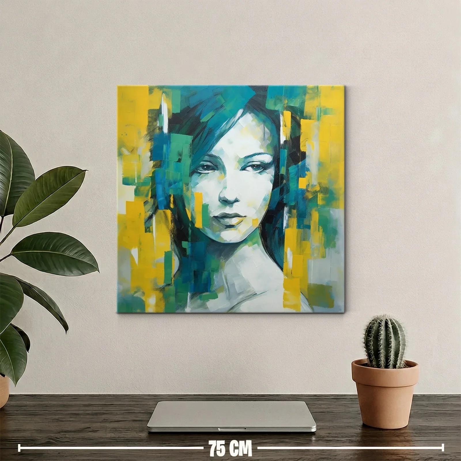 Retrato abstracto femenino con tonos vibrantes y expresivos — miniatura 2