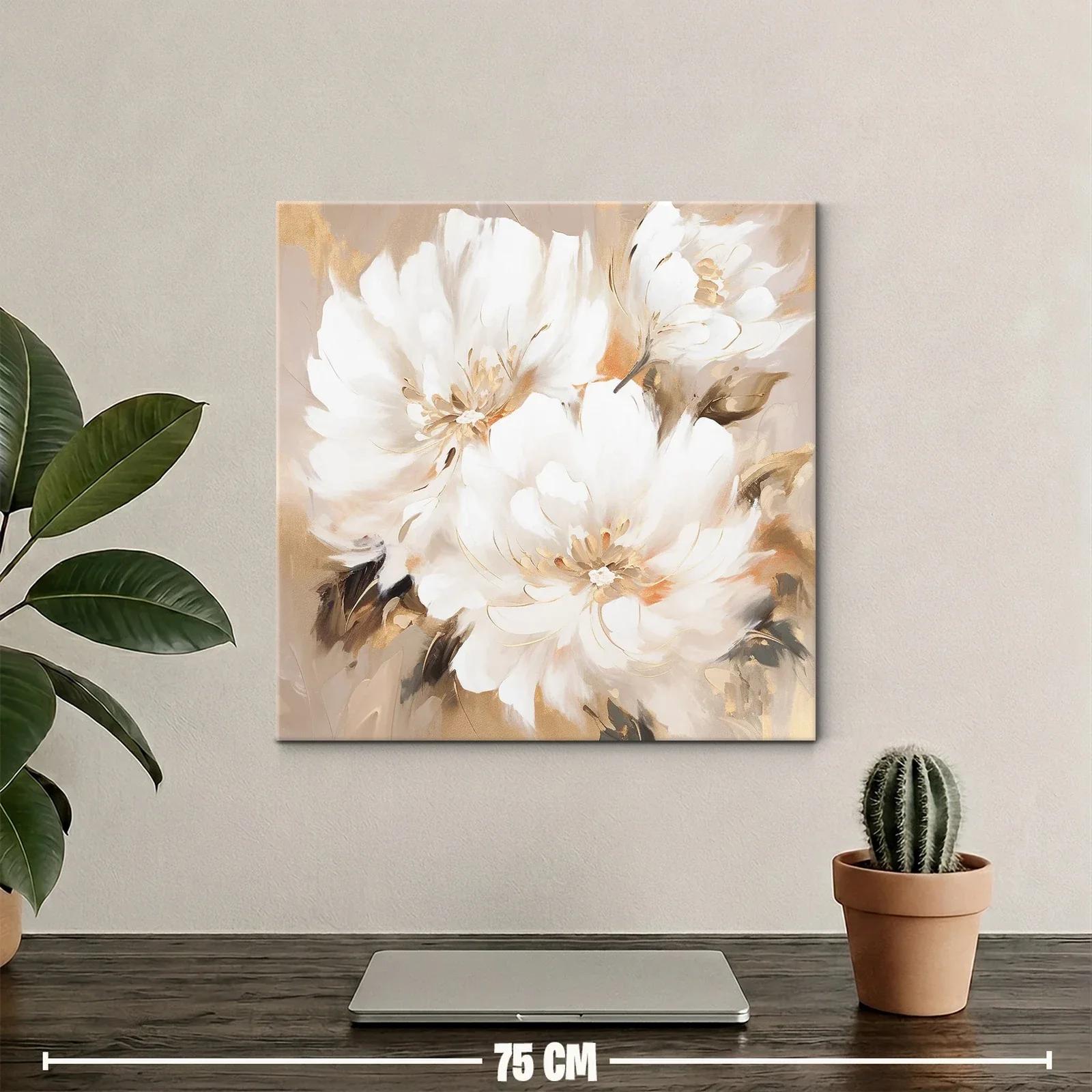 Cuadro flores blancas suaves con tonos cálidos — miniatura 2
