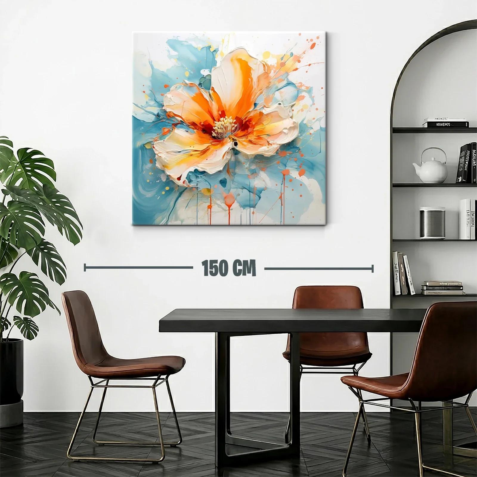 Cuadro flor vibrante con tonos cálidos y acuarelados — miniatura 2