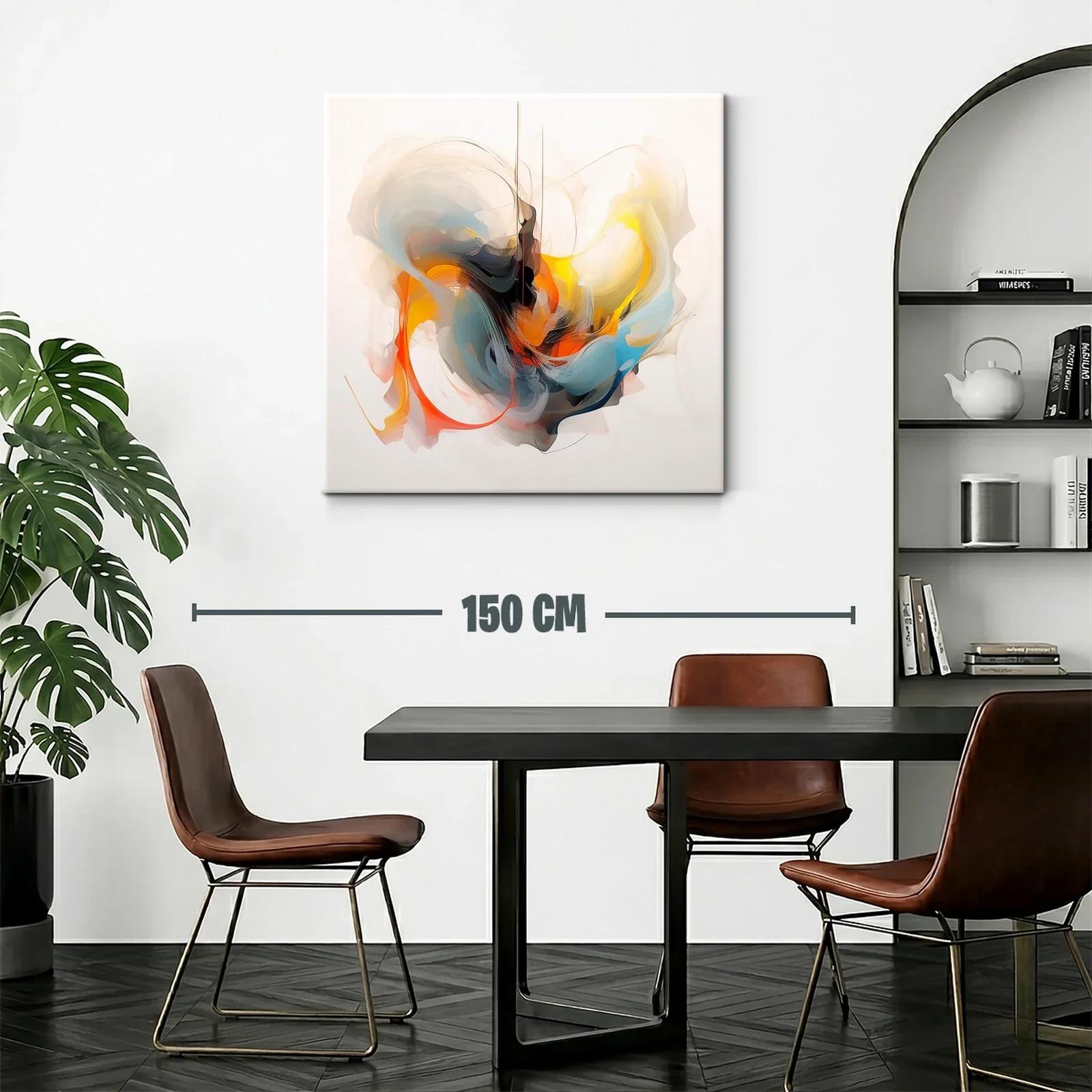 Composición abstracta en tonos cálidos y fríos para interiores modernos — miniatura 2