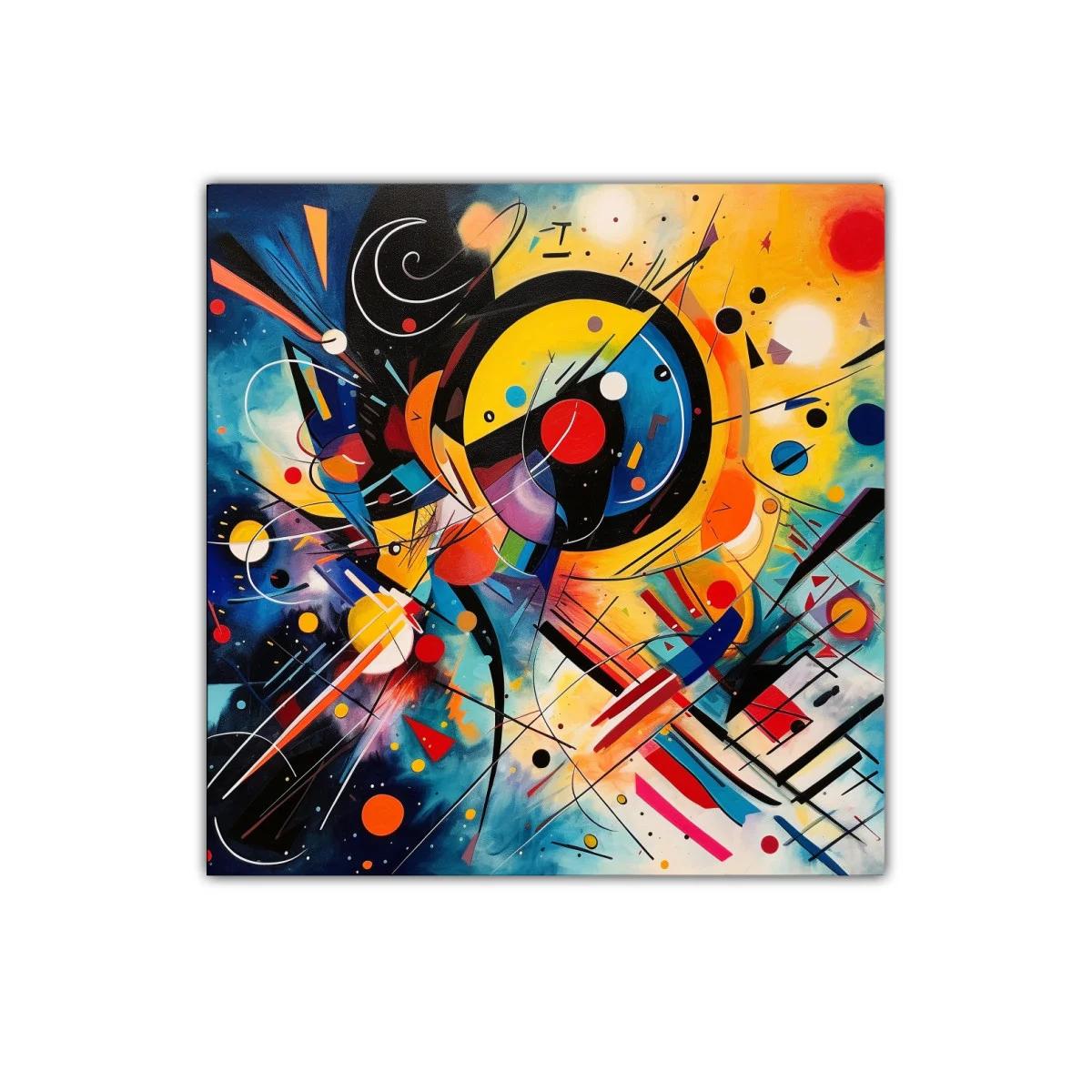Cuadro abstracto con vibrantes formas y colores intensos — miniatura 1