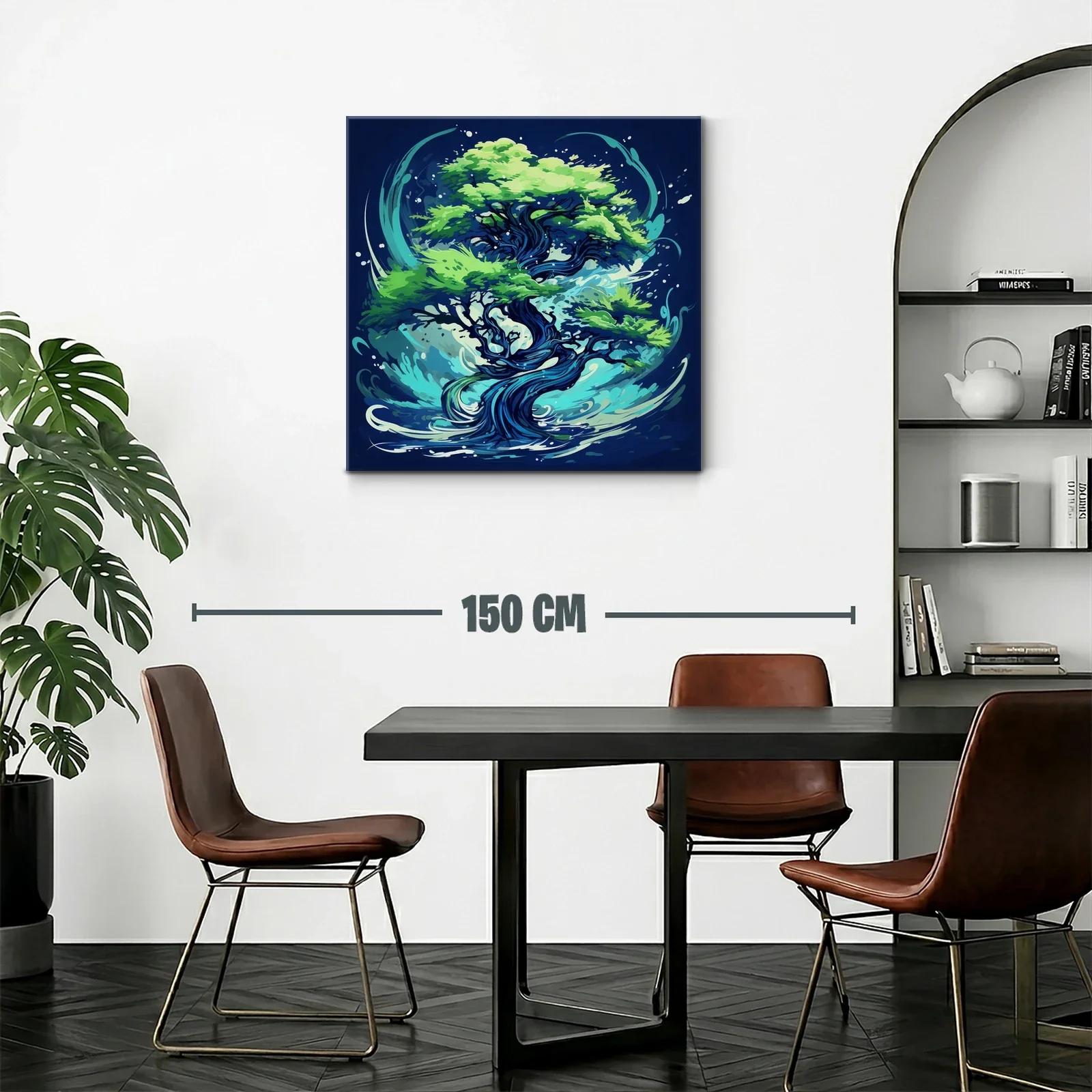 Árbol vibrante en movimiento con tonos verdes y azules — miniatura 2