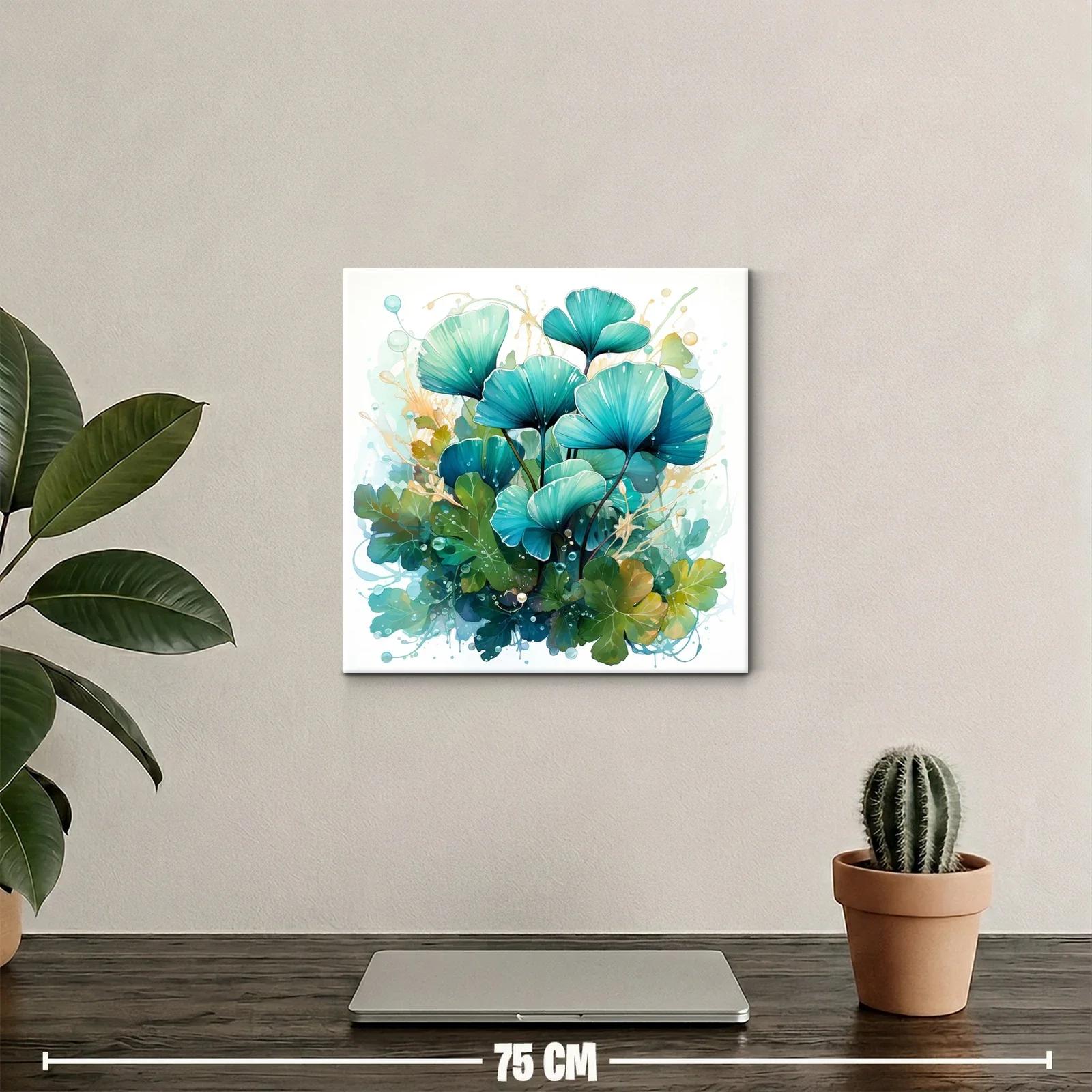Delicada composición floral en tonos azules y verdes — miniatura 2