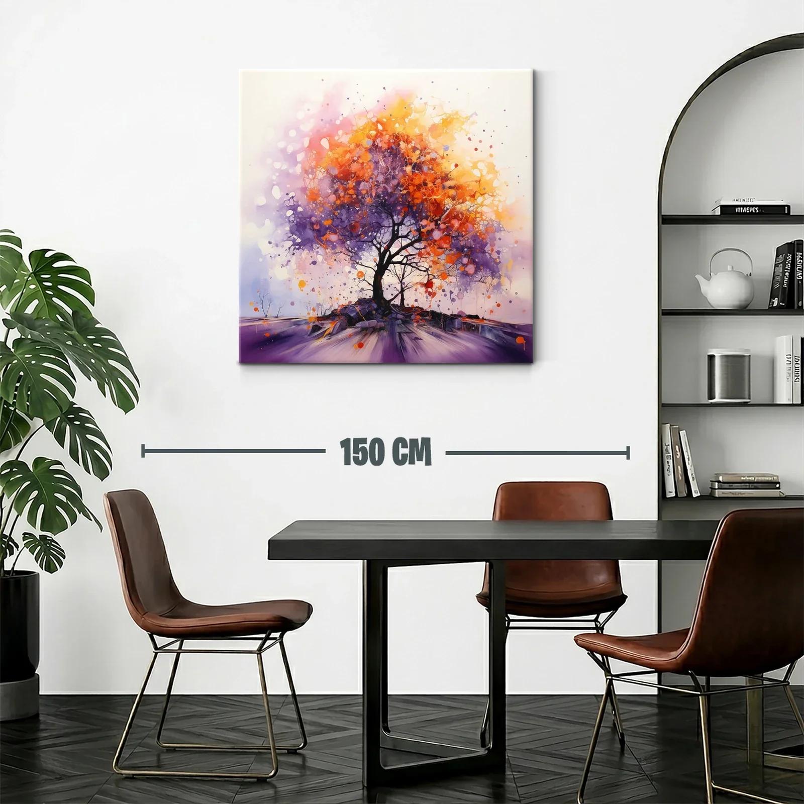 Árbol vibrante con tonos cálidos y morados en movimiento — miniatura 2