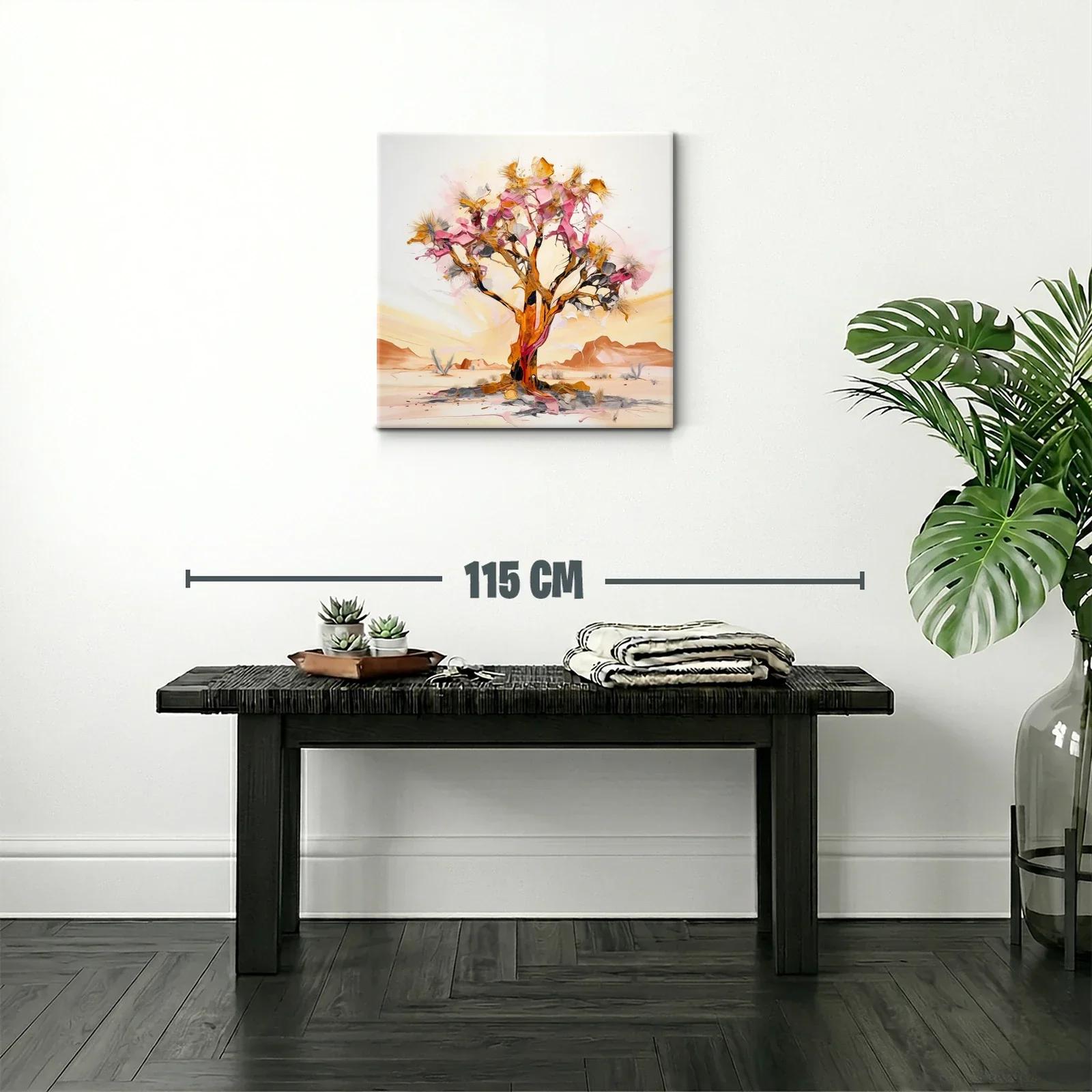 Árbol abstracto en tonos cálidos y acentos rosas — miniatura 2