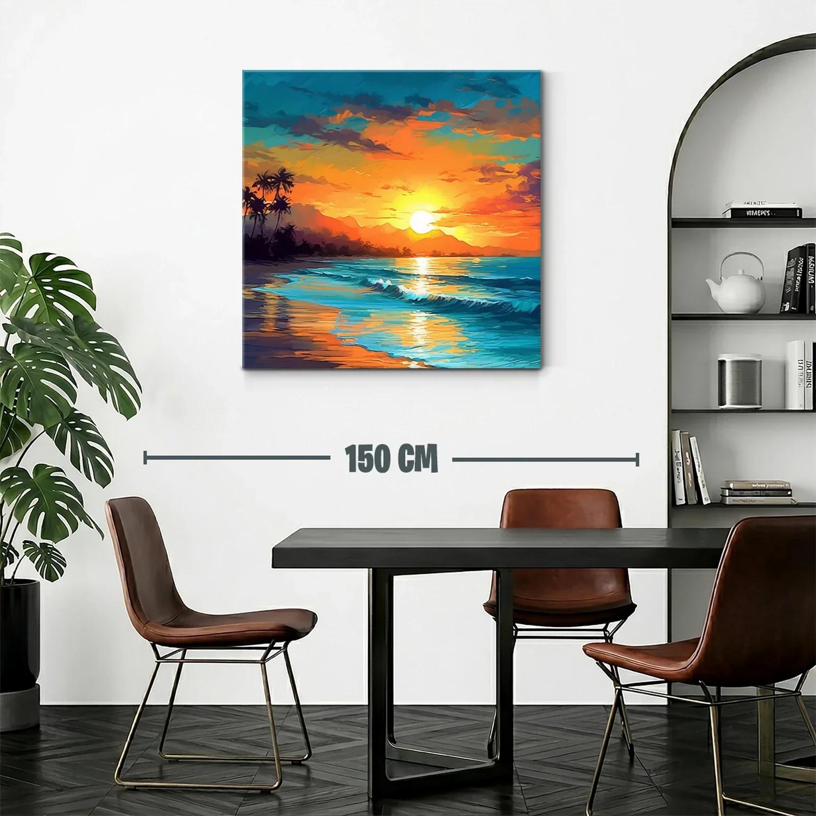 Atardecer tropical vibrante sobre la playa serena — miniatura 2