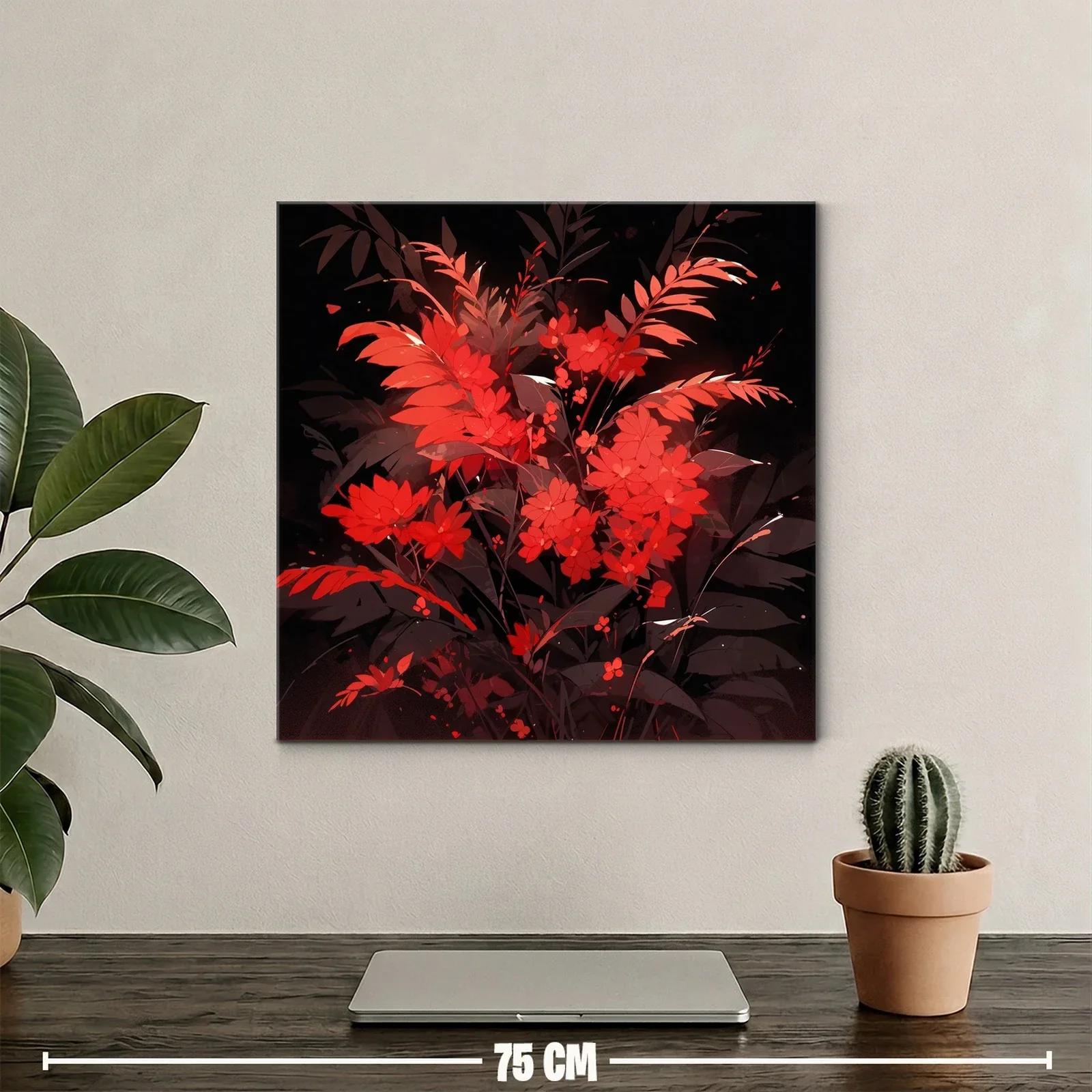 Ramo vibrante con flores rojas sobre fondo oscuro — miniatura 2