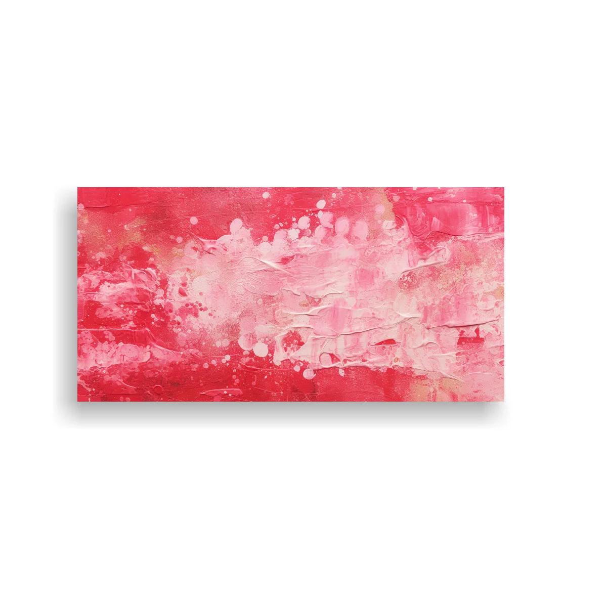 Cuadro textura abstracta rosa y carmesí en degradé panorámico — imagen principal