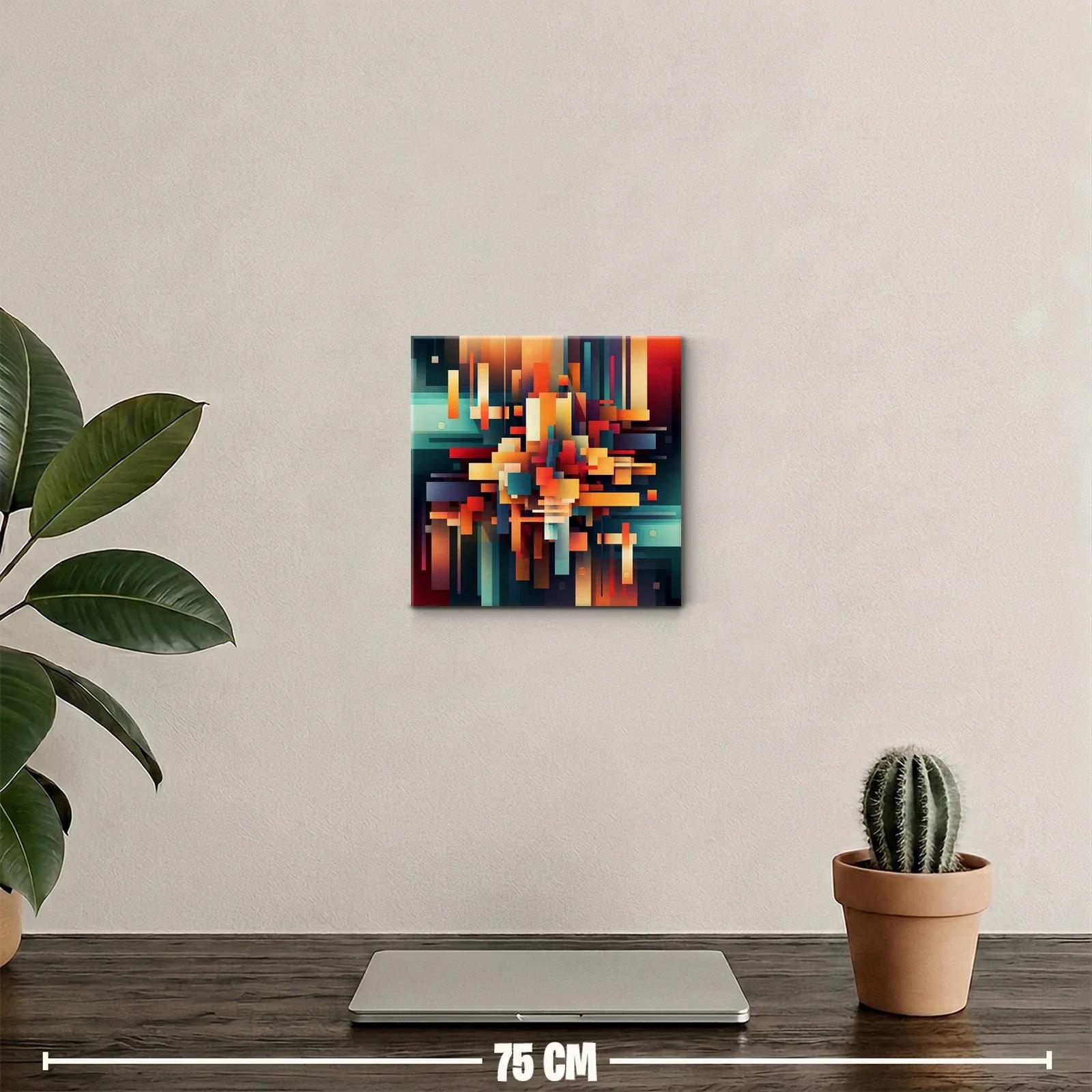 Composición geométrica vibrante con tonos cálidos y fríos — miniatura 2