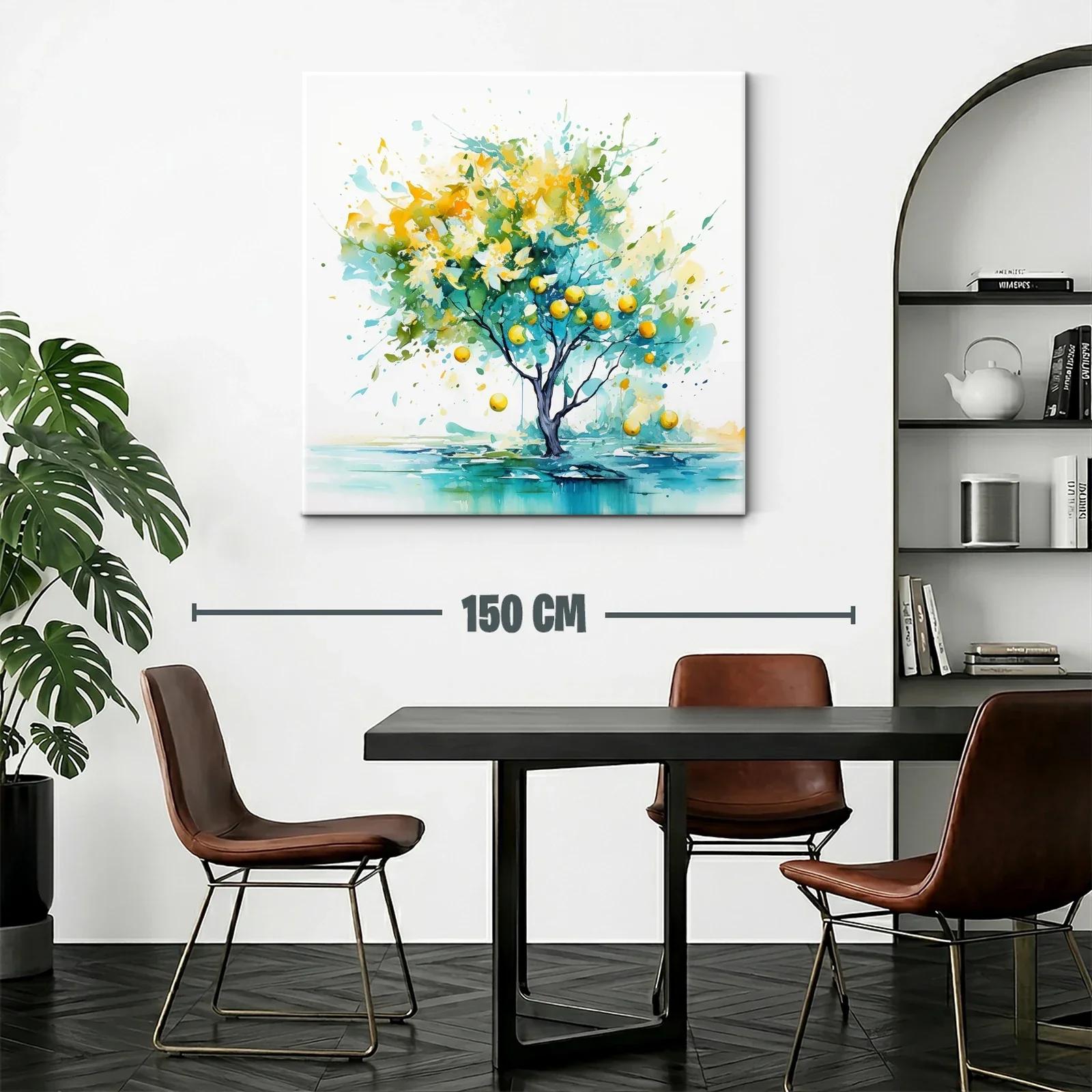 Árbol encantado con frutos en vibrantes tonos azules y amarillos — miniatura 2