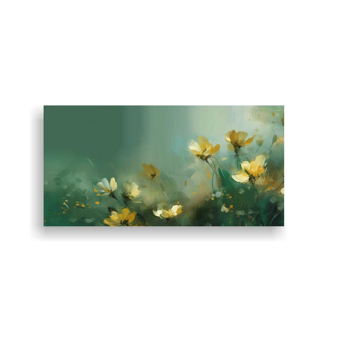 Cuadro flores amarillas silvestres con mariposa — imagen principal