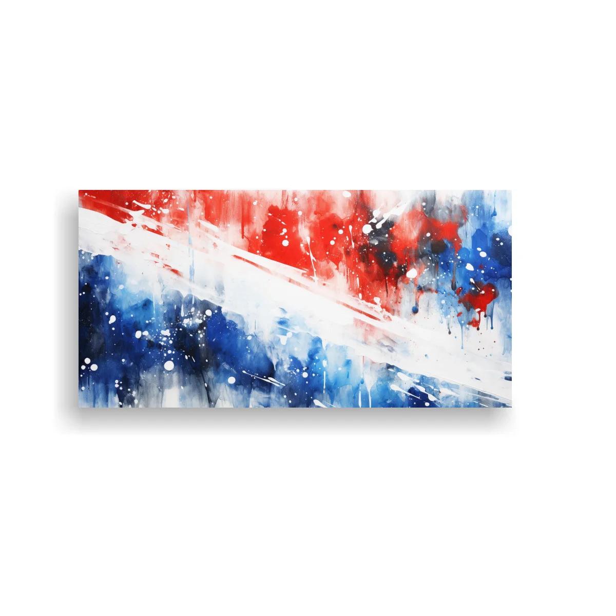 Cuadro franja diagonal blanca con azules y rojos — imagen principal
