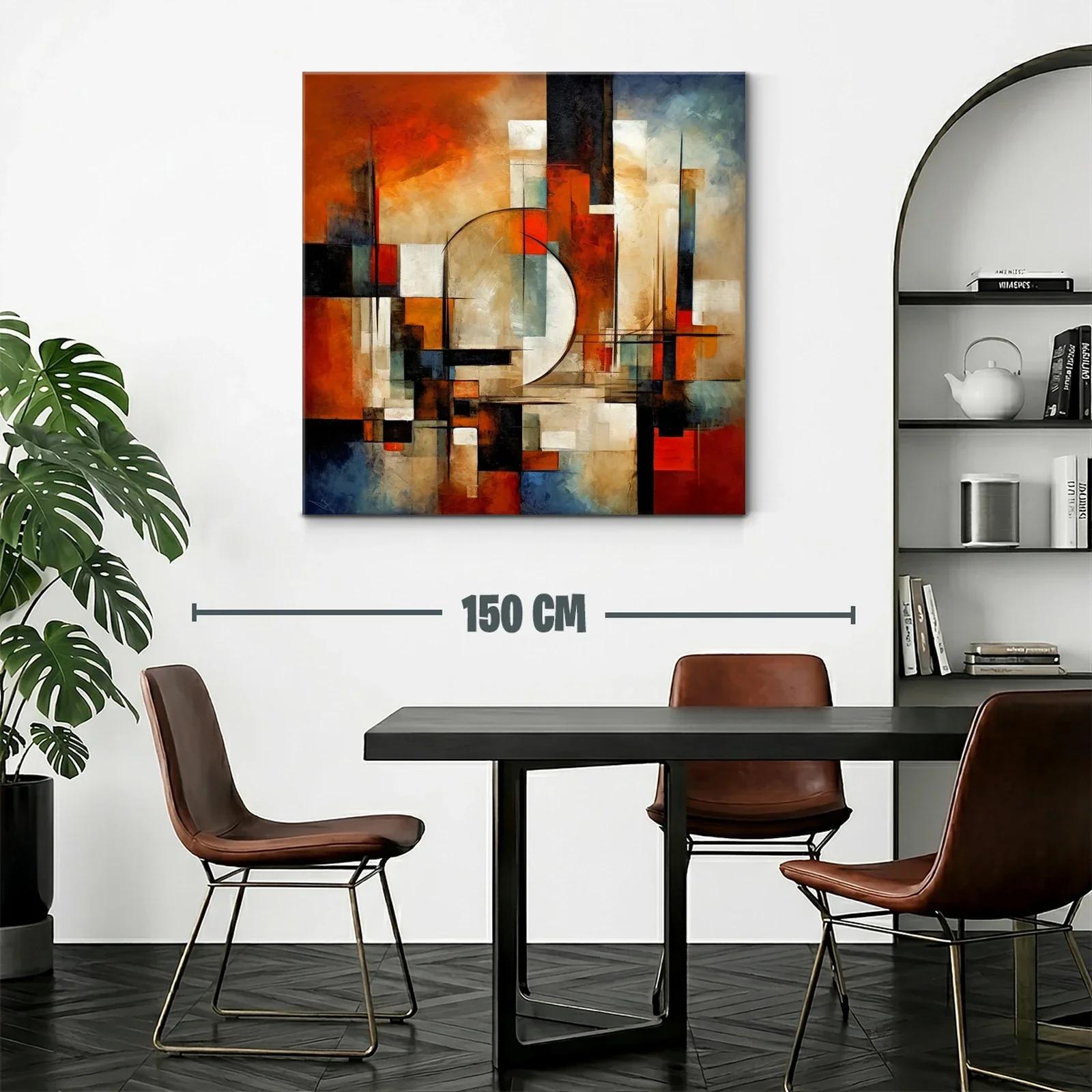 Composición abstracta con tonos cálidos y geométricos — miniatura 2