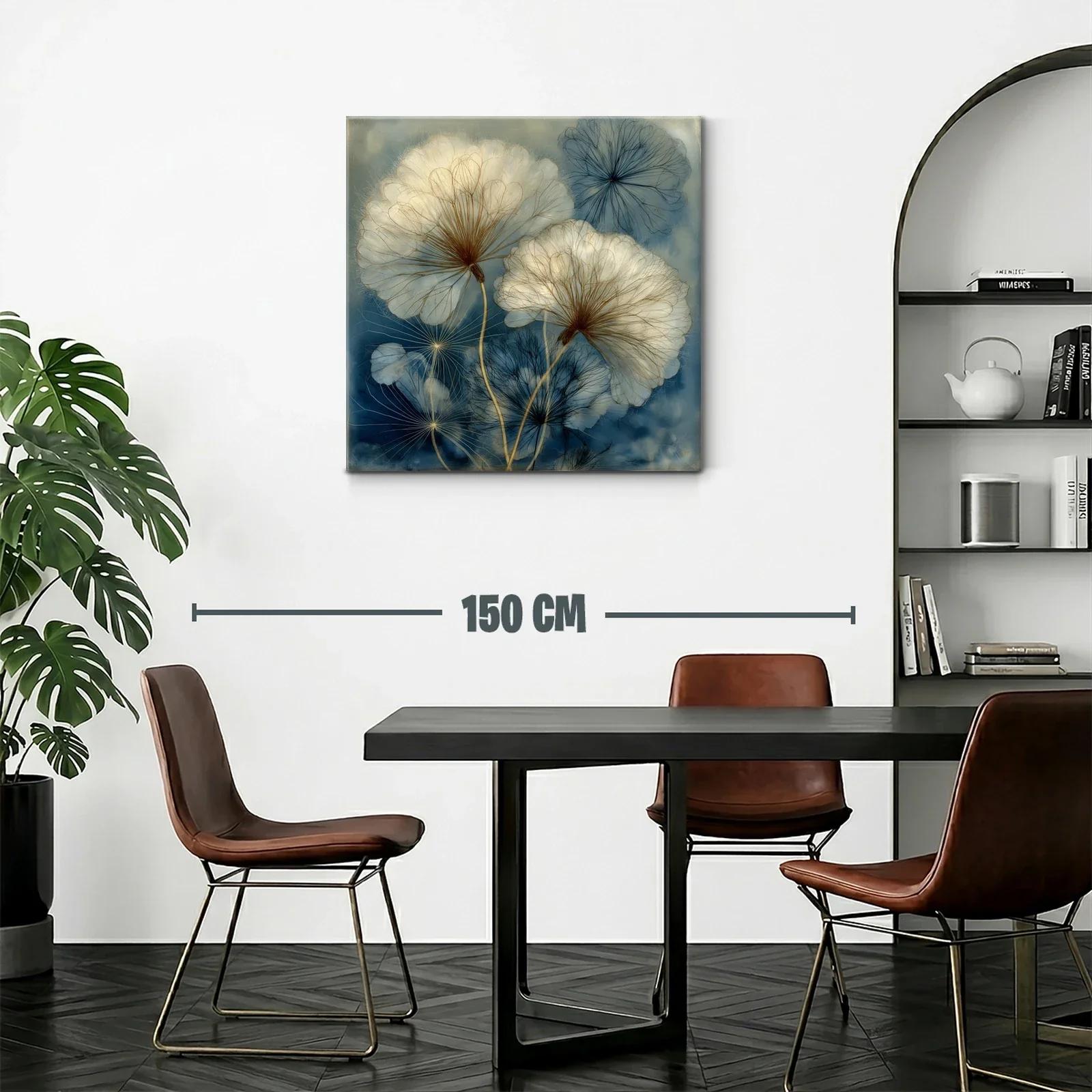 Delicadas flores en tonos beige y azul para un ambiente sereno — miniatura 2