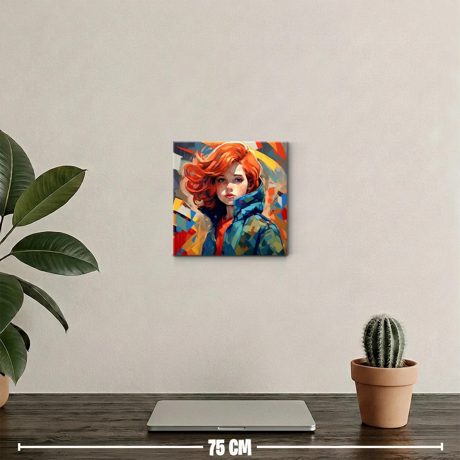 Retrato colorido de chica con cabello rojo vibrante — miniatura 2