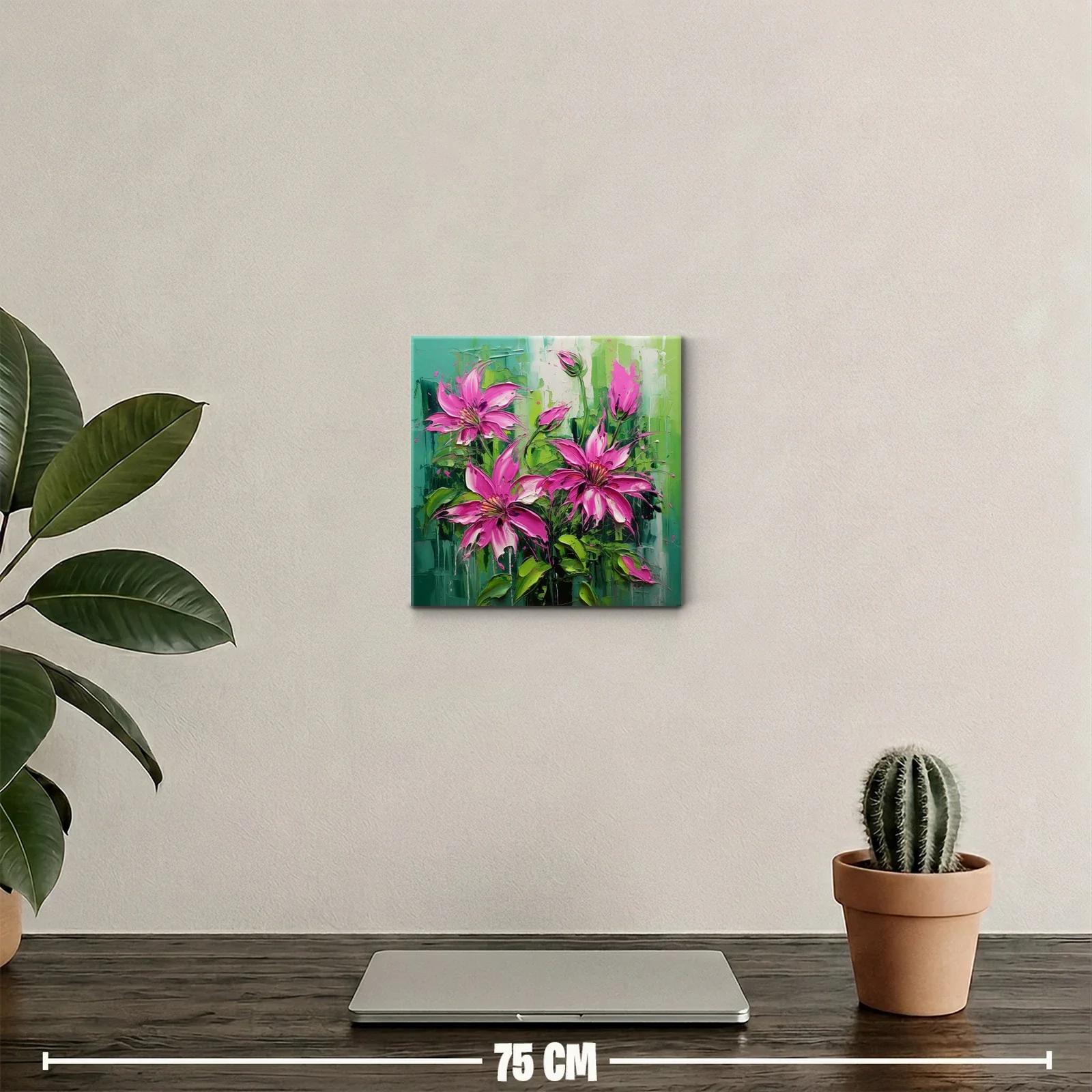 Flores vibrantes en tonos fucsia y verde para decorar — miniatura 2