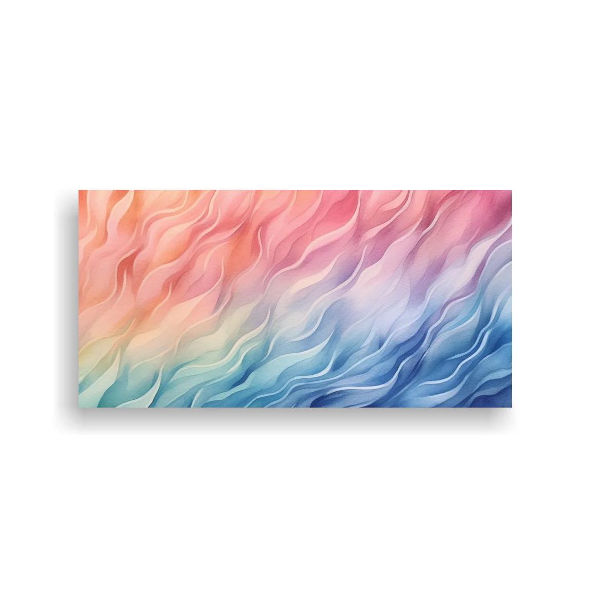 Cuadro ondas fluidas en degradado pastel con textura plisada — imagen principal
