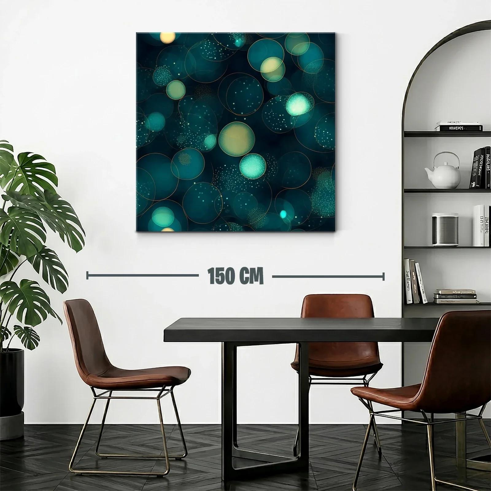 Composición abstracta de círculos brillantes en tonos azul y verde — miniatura 2