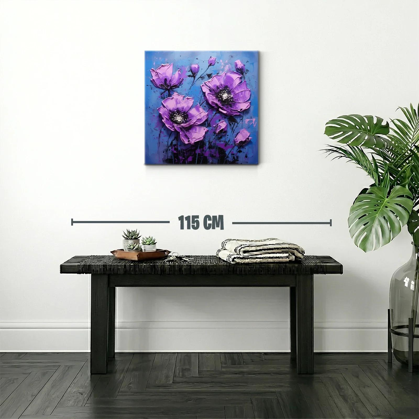 Flores Violetas Vibrantes en Fondo Azul Profundo — miniatura 2