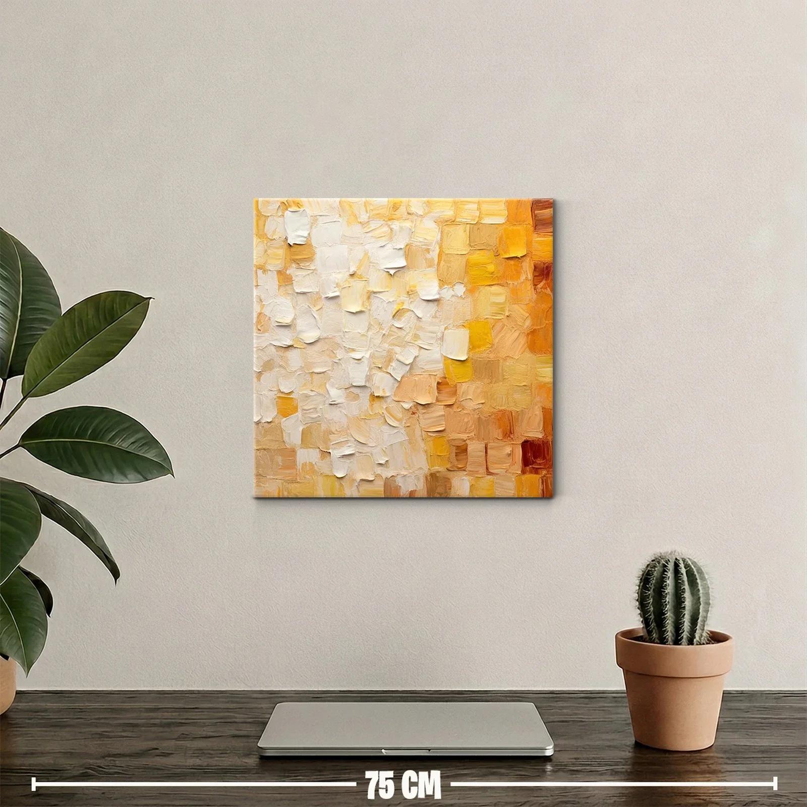Cuadro abstracto tonos cálidos para ambiente acogedor — miniatura 2