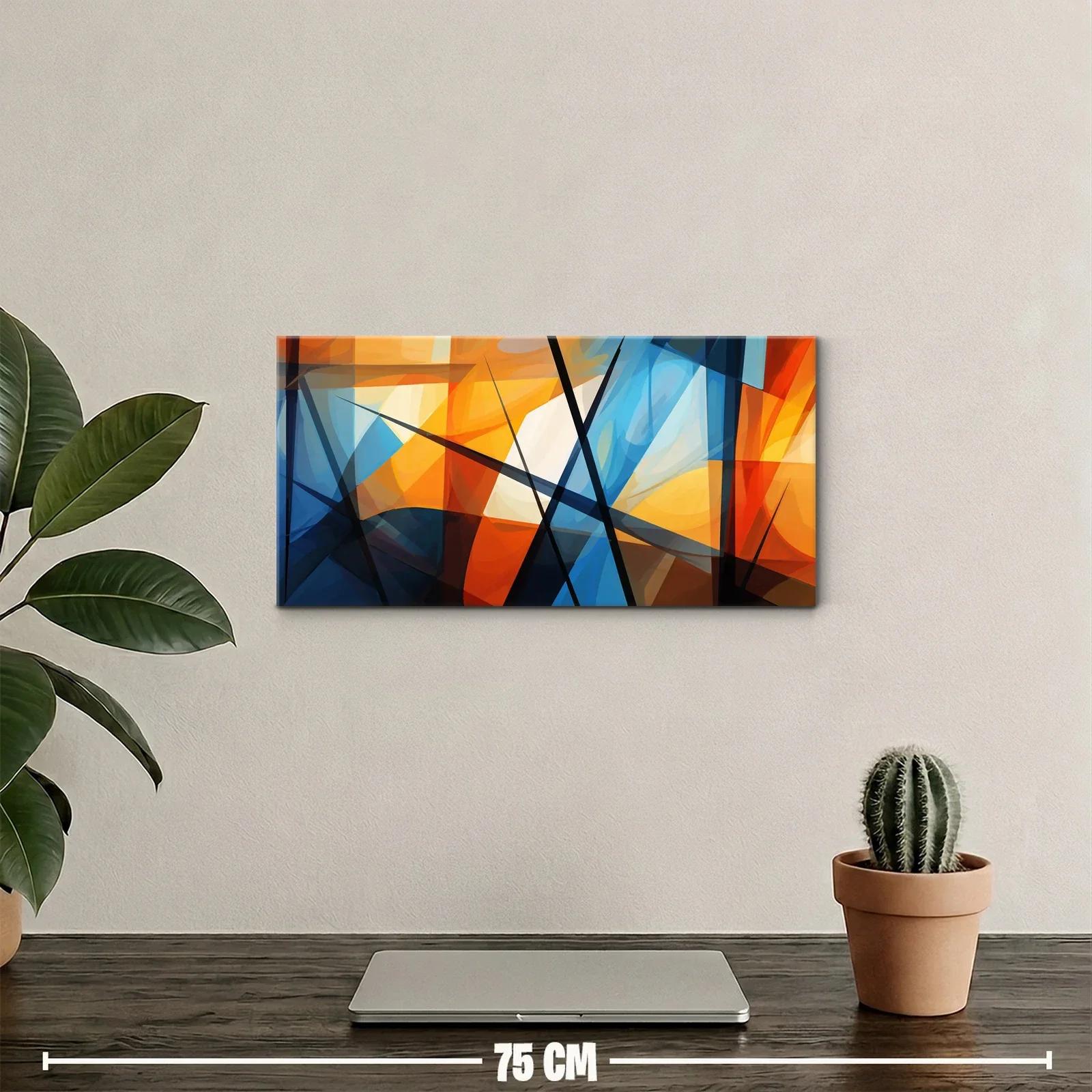 Cuadro mosaico abstracto de triángulos en diagonales — miniatura 2