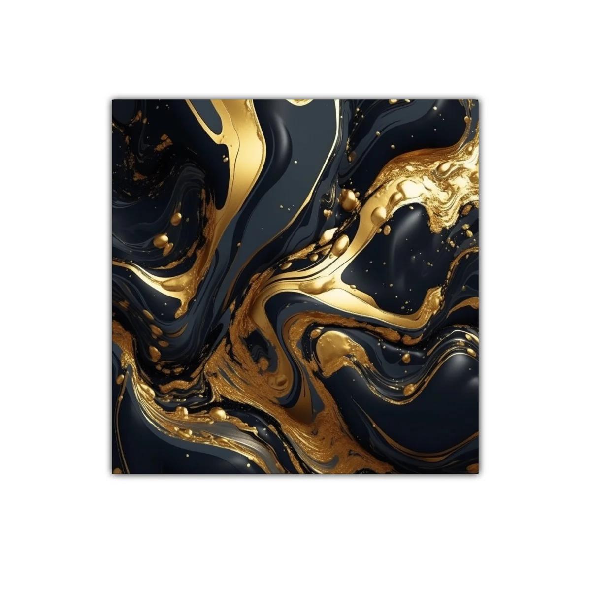 Elegancia fluida en tonos dorados y negros para decoración moderna — miniatura 1