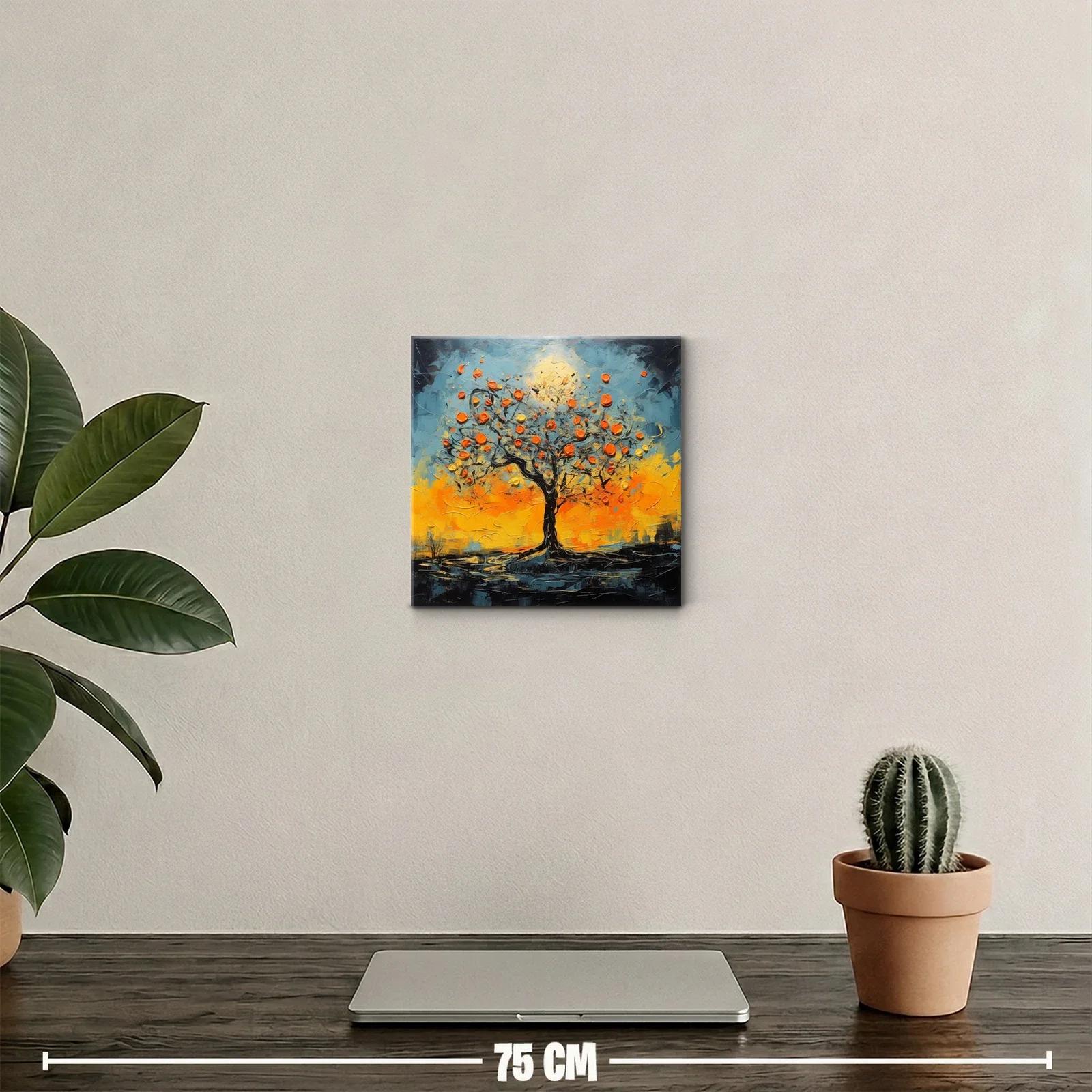 Árbol vibrante con frutos en contraste cálido y frío — miniatura 2