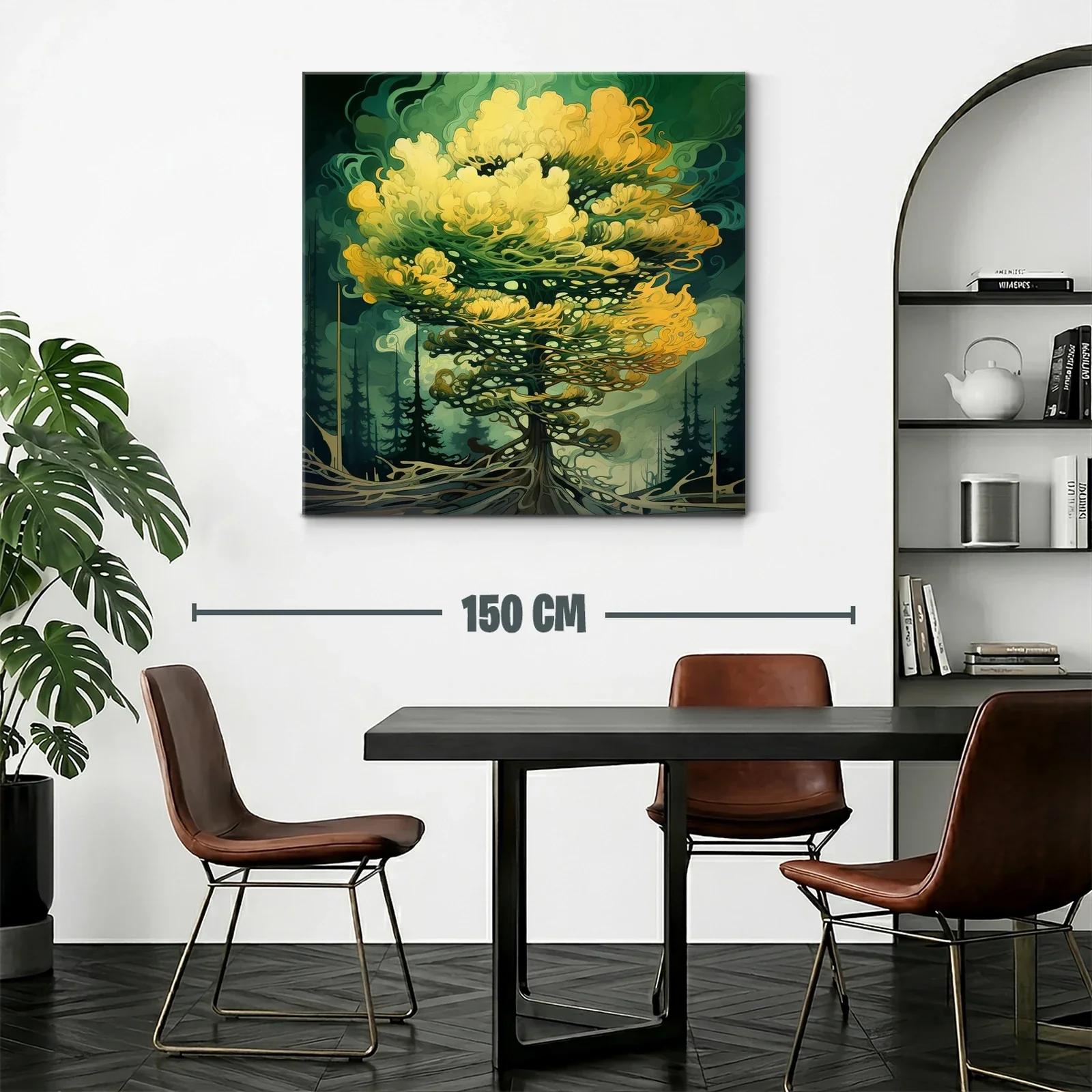 Árbol fantástico con tonos verdes y amarillos vibrantes — miniatura 2