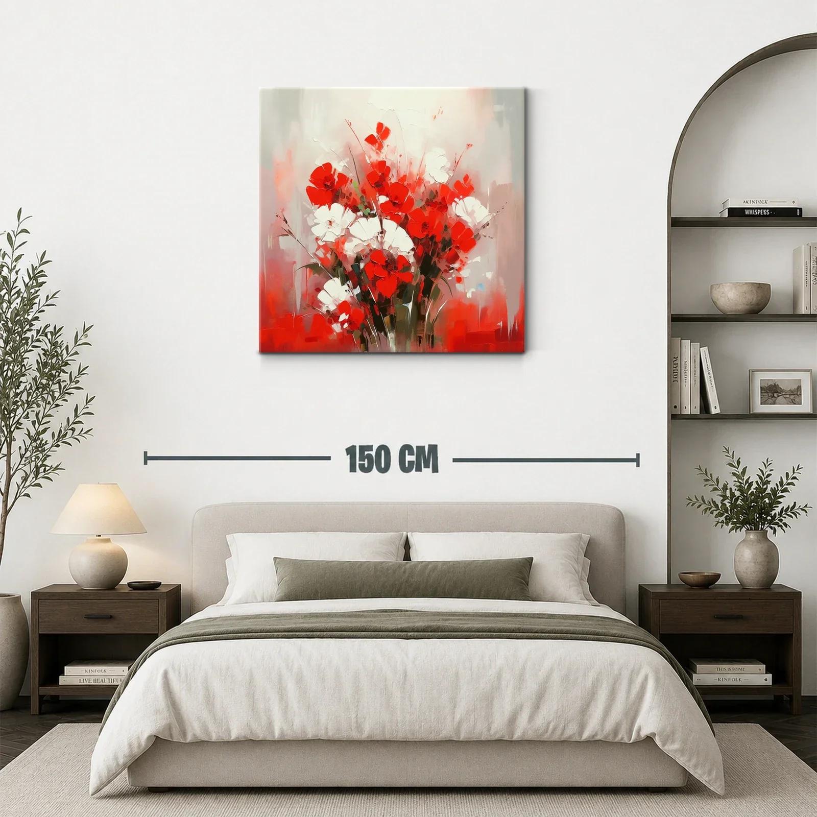 Bouquet vibrante de flores rojas y blancas en armonía — miniatura 3