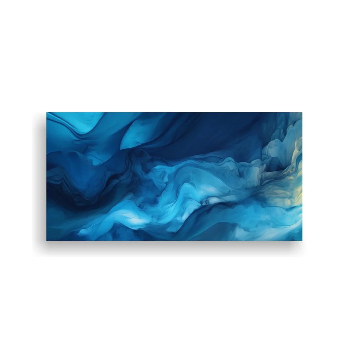 Cuadro olas abstractas azules con bandas fluidas — imagen principal