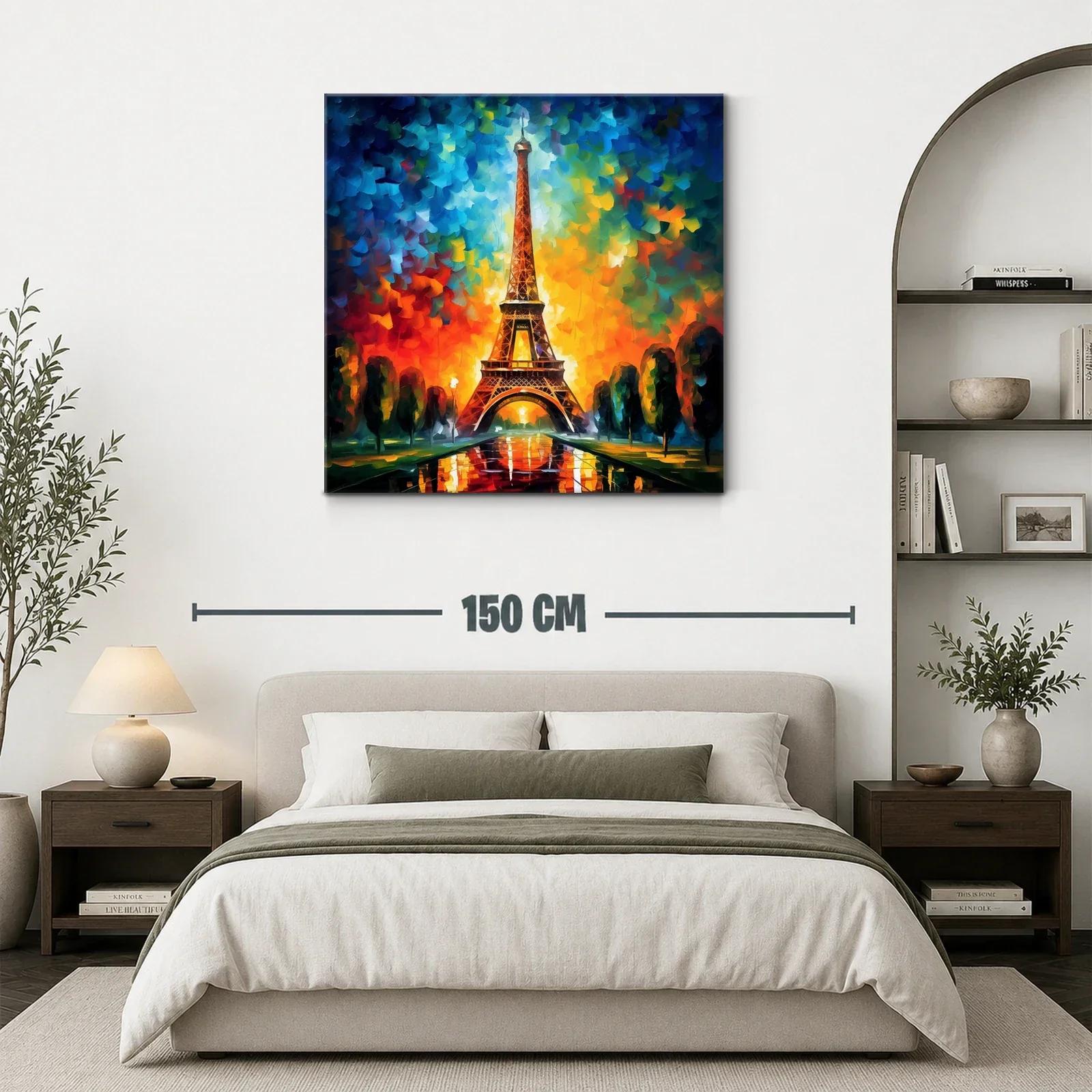 Eiffel en atardecer vibrante con reflejos llamativos — miniatura 3