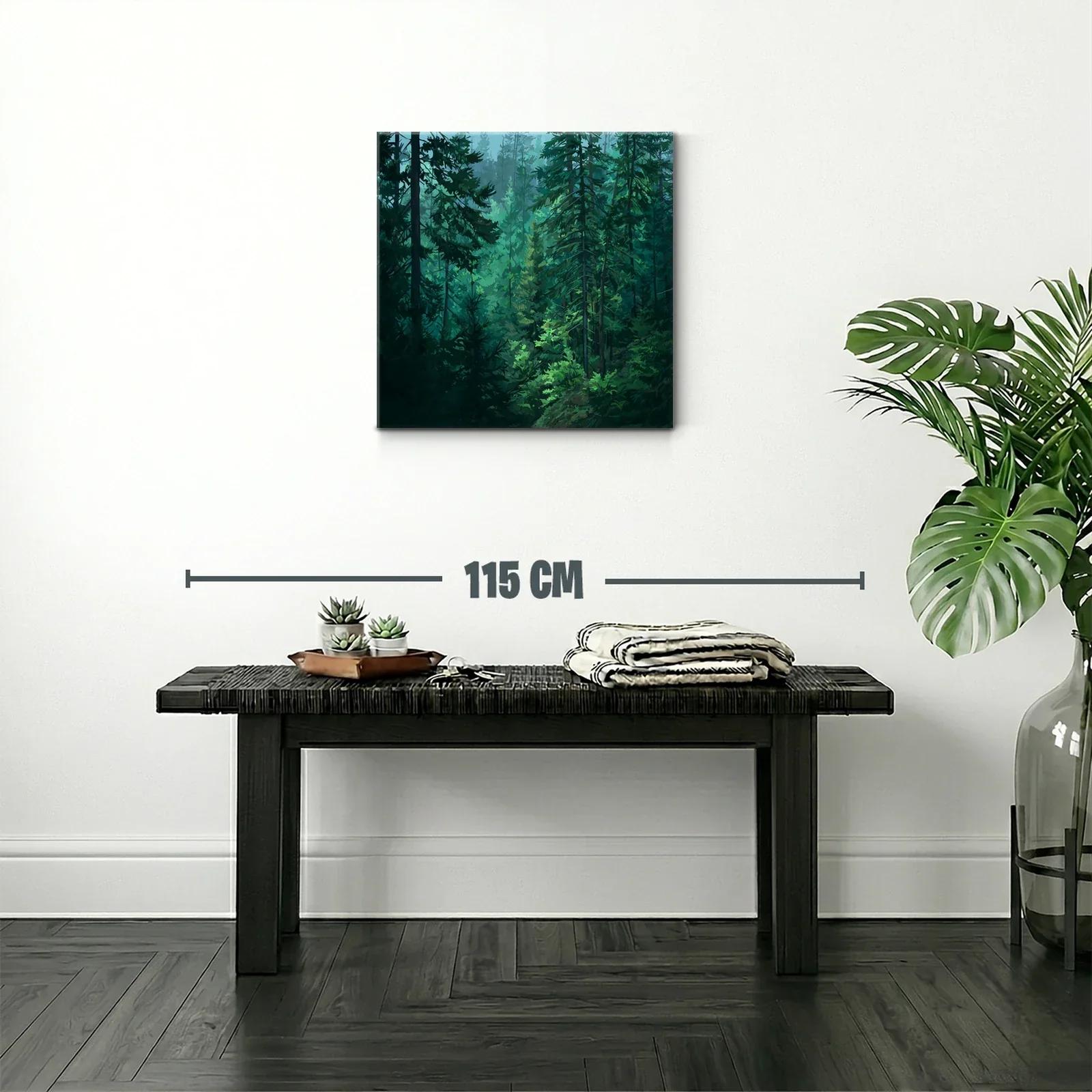 Bosque frondoso en tonos verdes y azules concentrados — miniatura 2