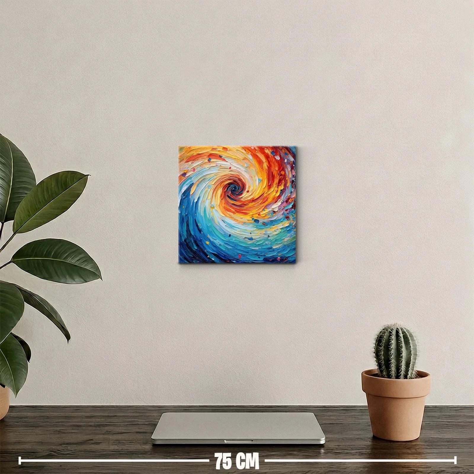 Cuadro abstracto con remolino de colores vibrantes y dinámicos — miniatura 2