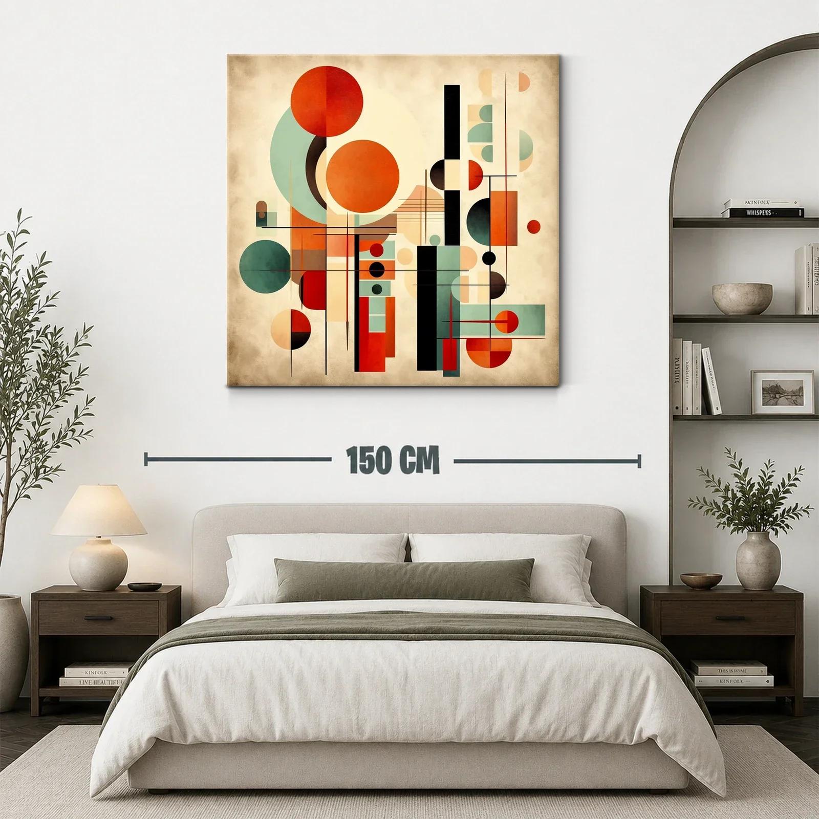Composición abstracta con formas geométricas en tonos cálidos — miniatura 3