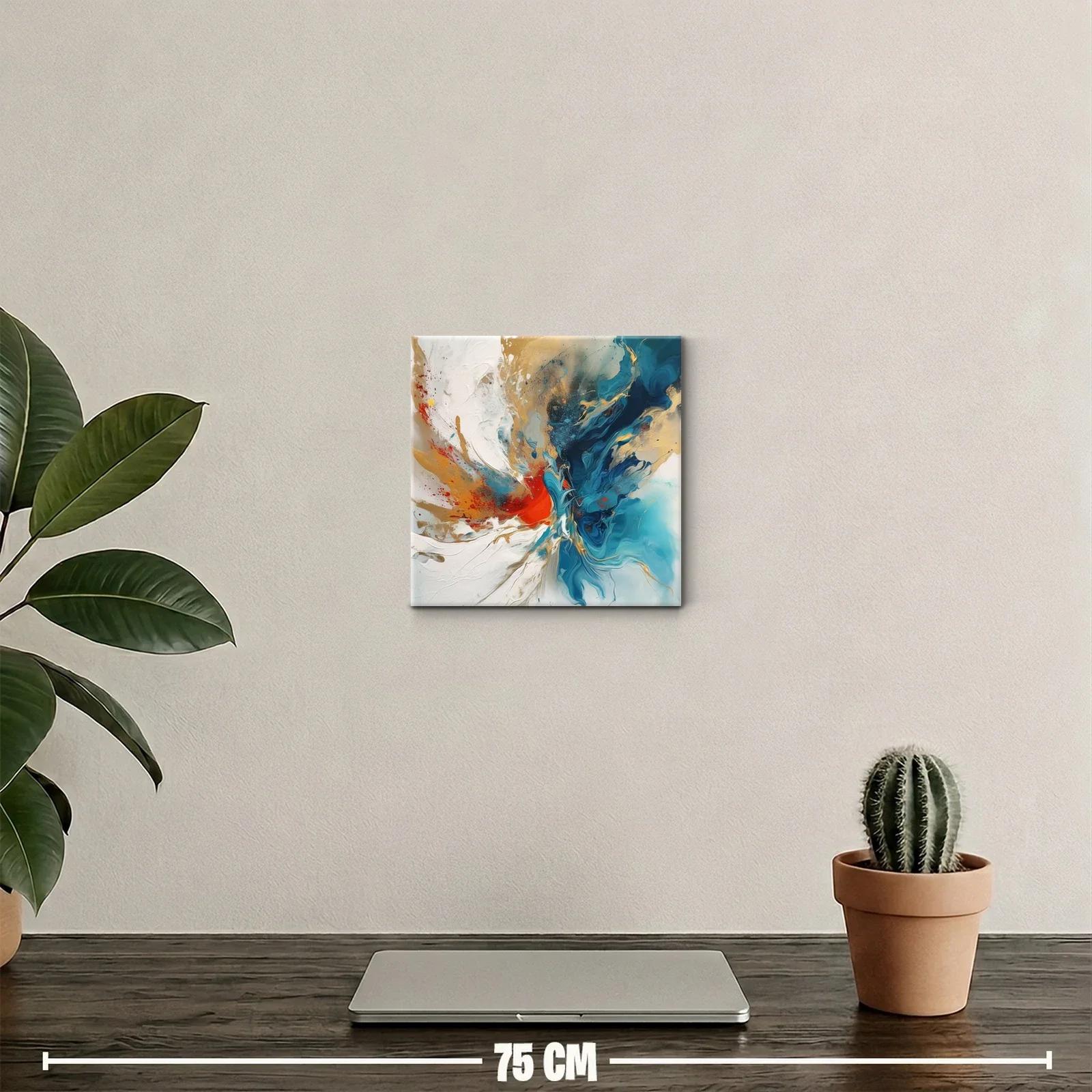 Cuadro abstracto con dinamismo y colores vibrantes — miniatura 2